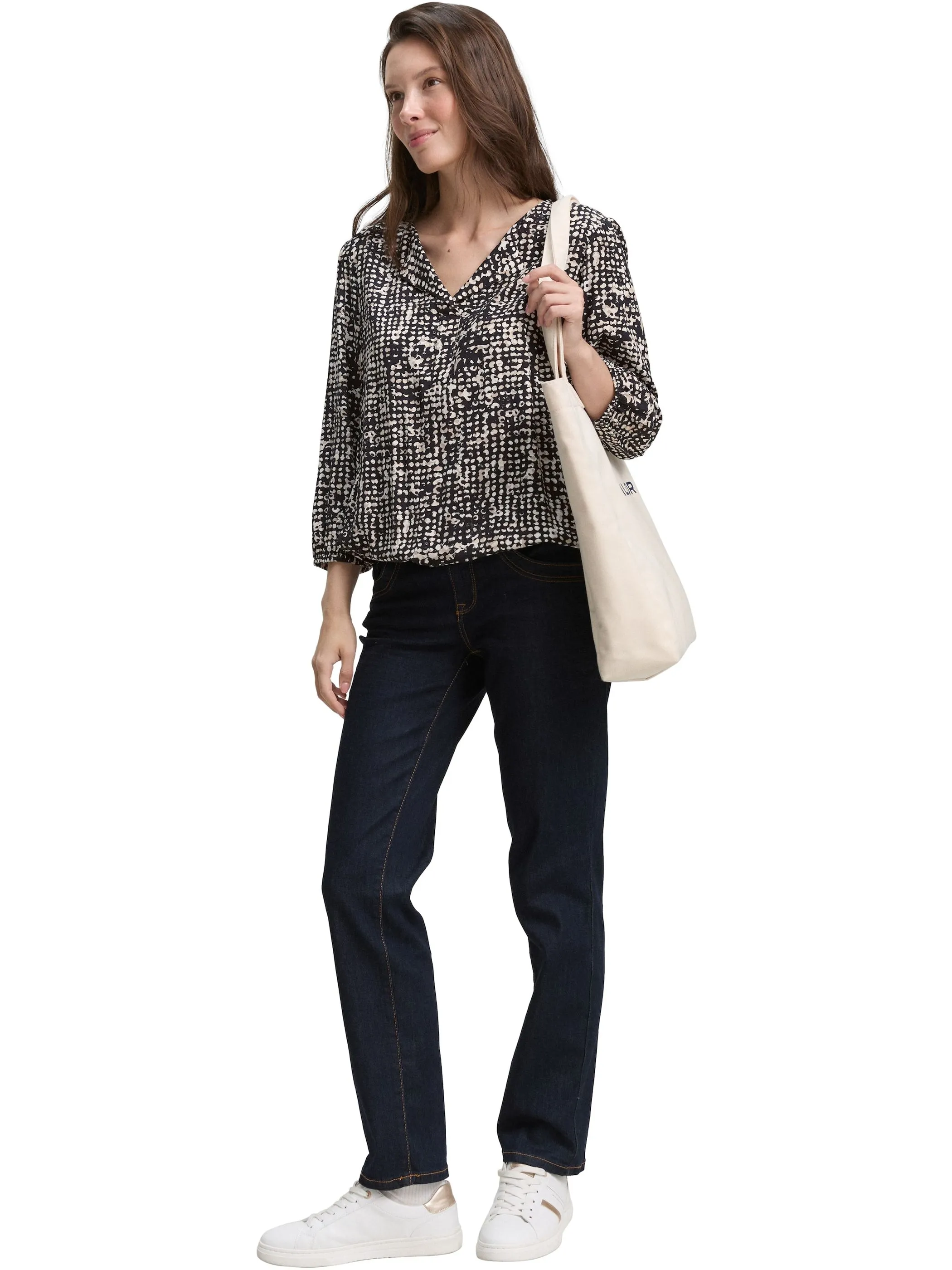 Tom Tailor 1047574 NOS blouse with feminine V-neck Blau 914540 38402 4