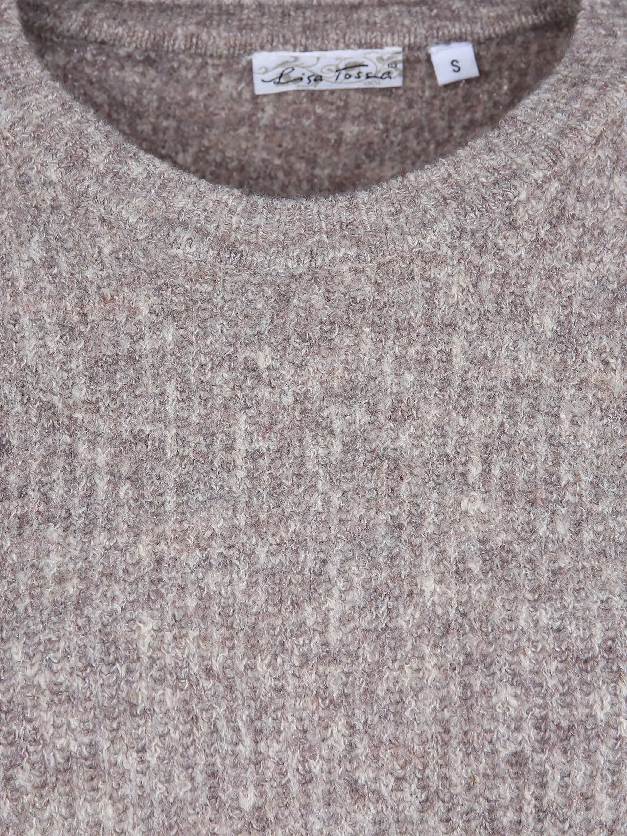 Lisa Tossa Da-Rundhals-Pullover Grau 856708 TAUPE MEL. 3