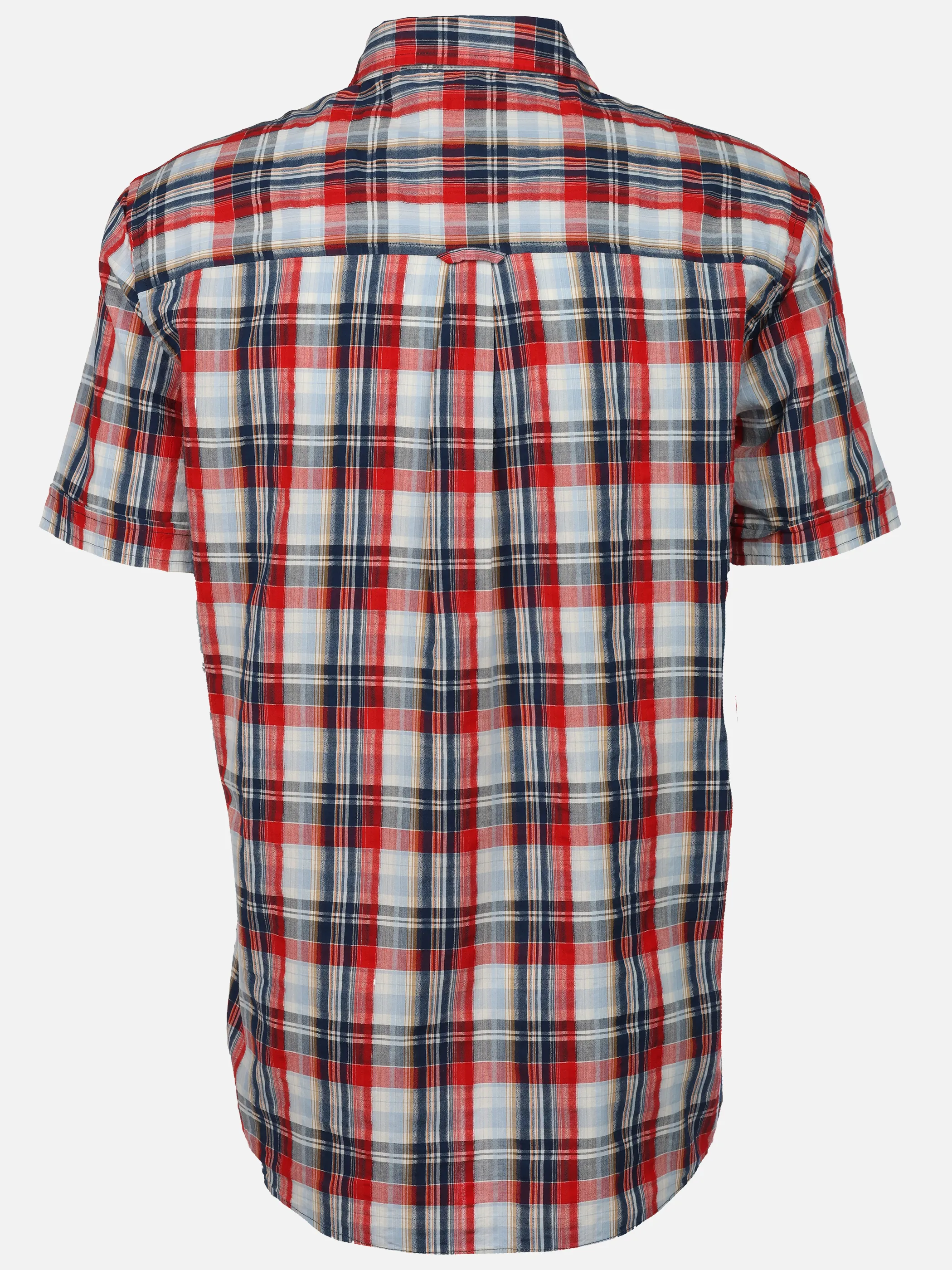 Jim Spencer He. Seersuckerhemd 1/2 Arm gemustert Rot 925937 RED CHECK 2