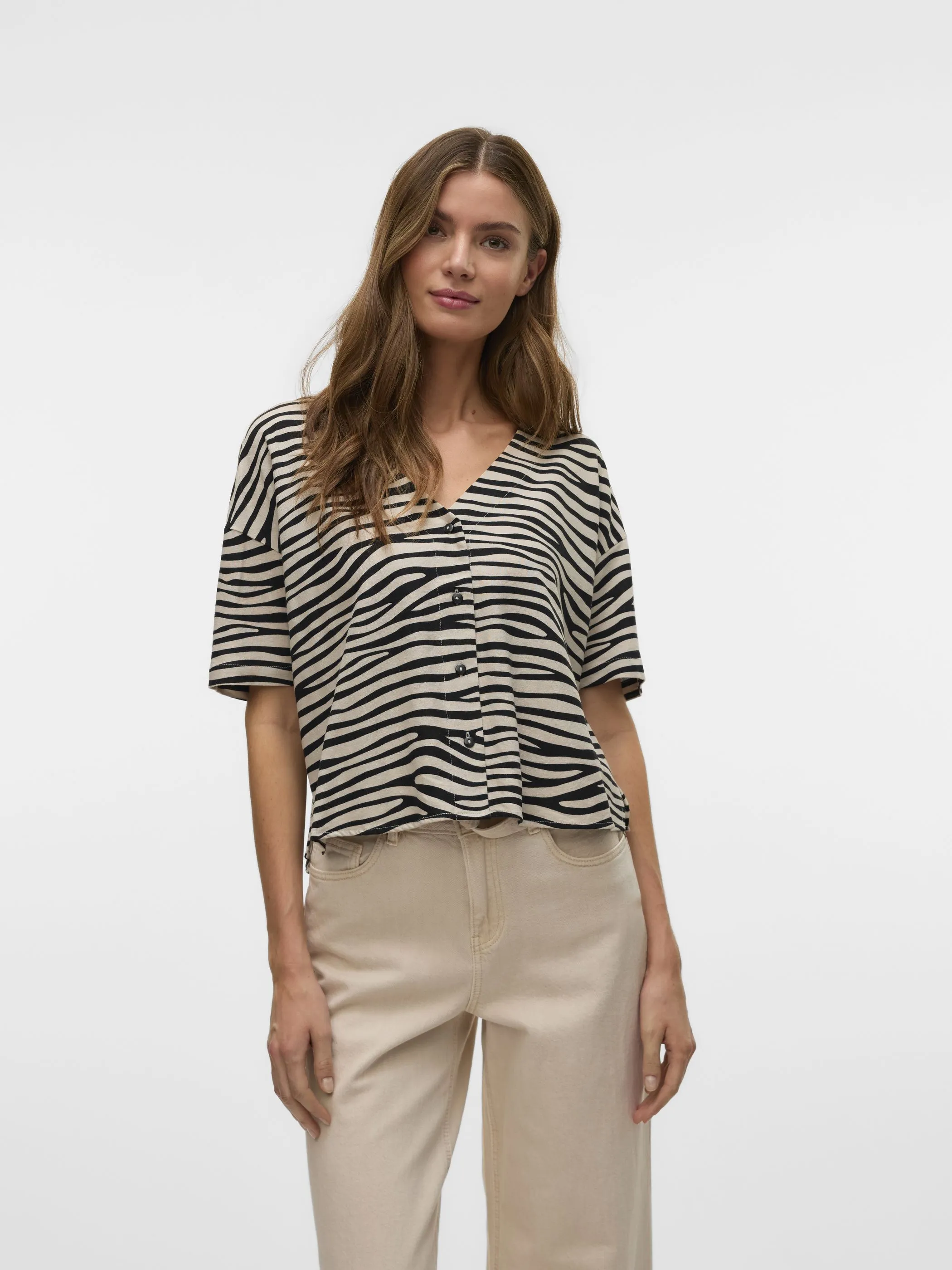 Vero Moda 10279696 VMJESMILO 2/4 SHIRT W Schwarz 875221 177868006 5