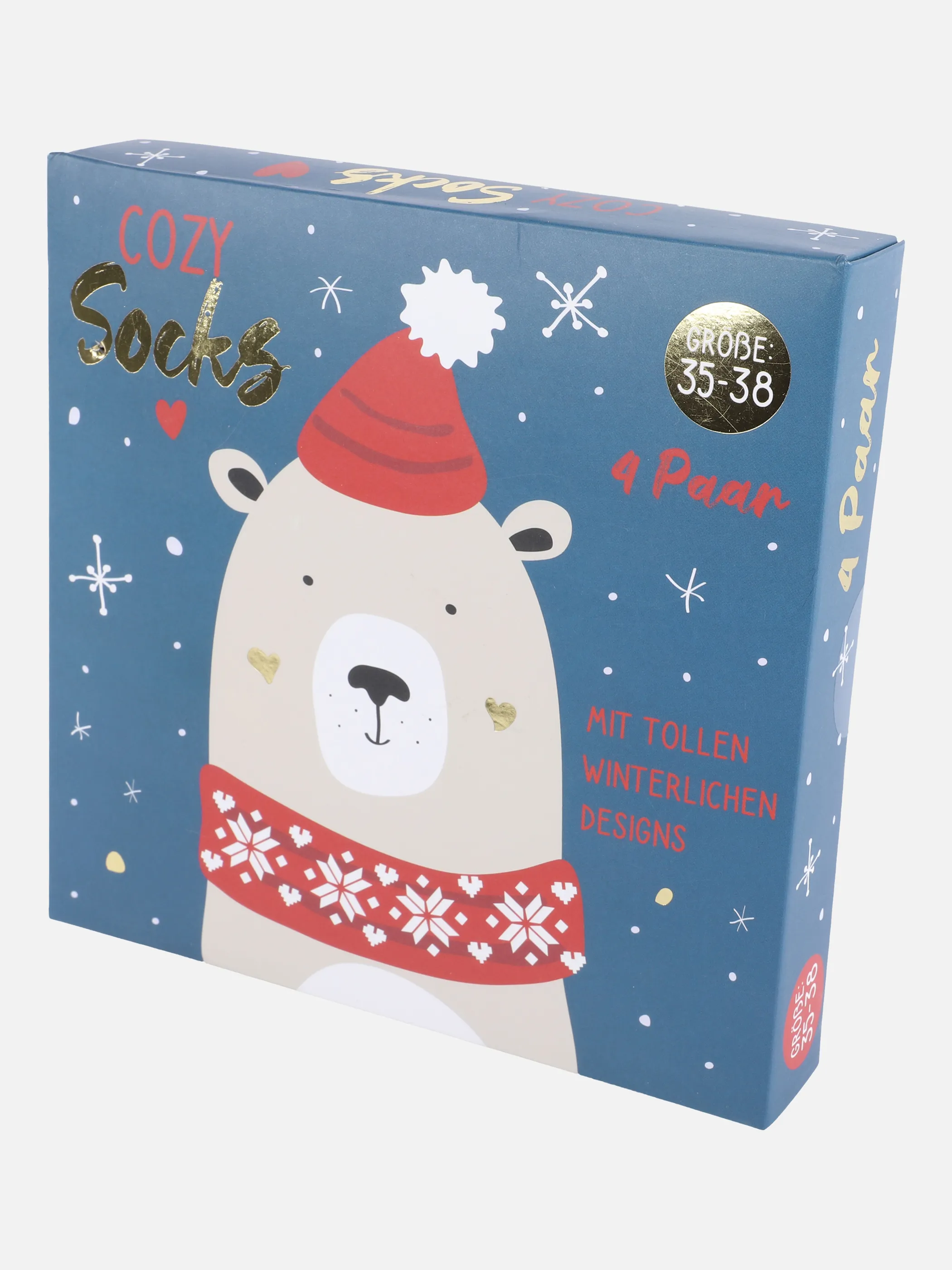 Weihnachtssocken 4er Pack XMas Gesche Rot 870396 ROT/WEIß 4