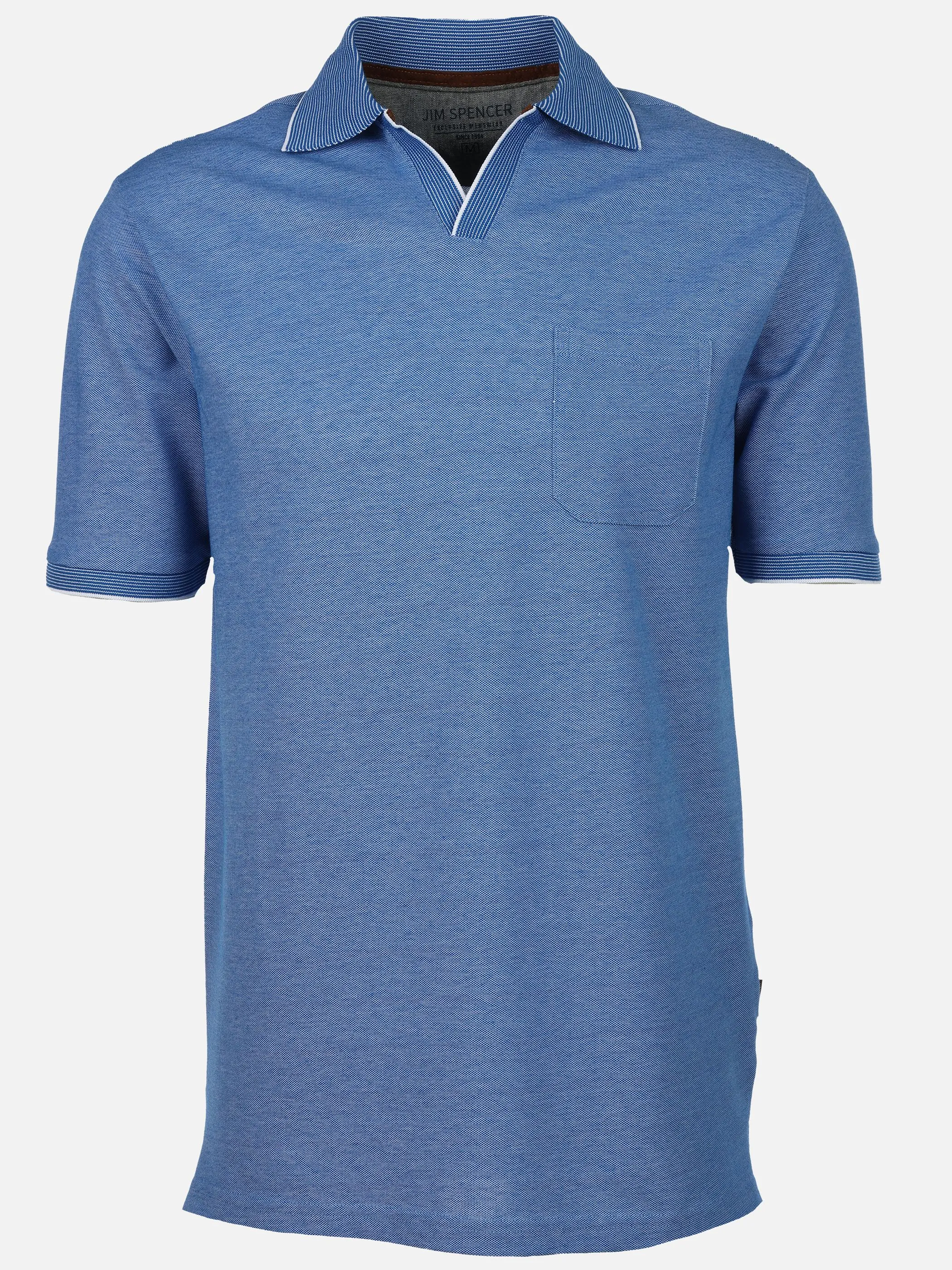 Jim Spencer He. Poloshirt 1/2 Arm V-Neck Blau 922478 BLUE 4