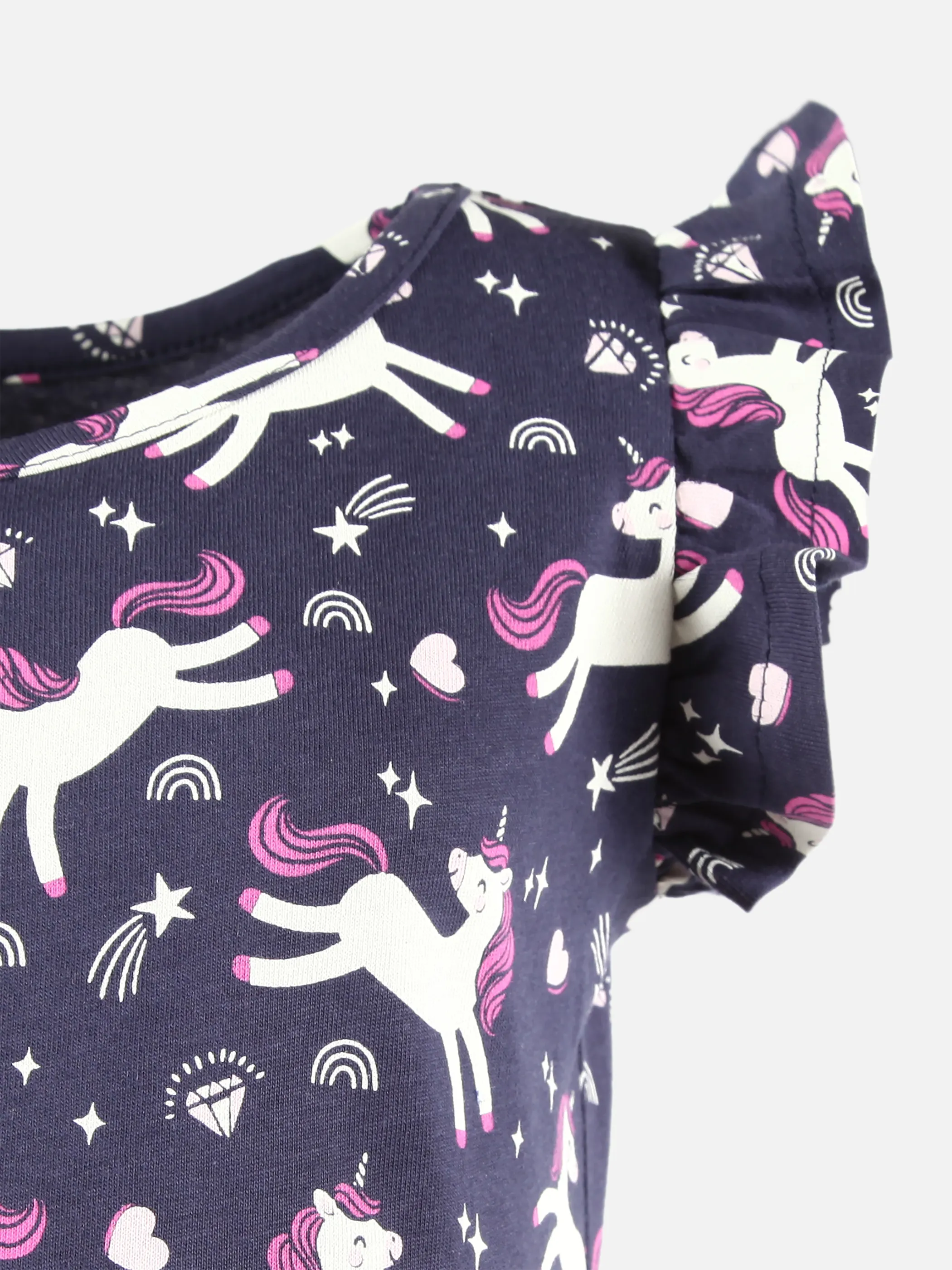 Bubble Gum KM kurzarm Kleid mit Rüschen und versch. AOP´s Marine 907408 NAVY 3 Bubble Gum KM kurzarm Kleid mit Rüschen und versch. AOP´s Marine 907408 NAVY 3