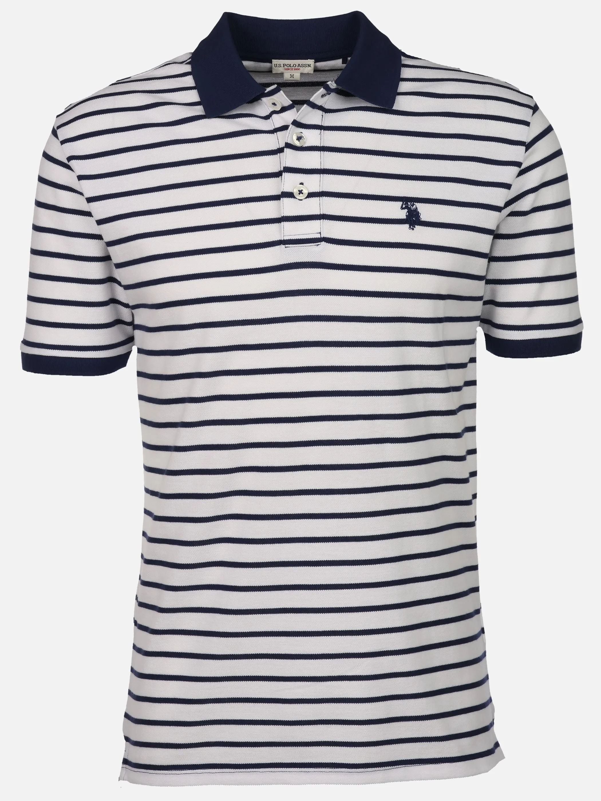 U.S. Polo Assn. He. Poloshirt Ringel Weiß 923565 807 1