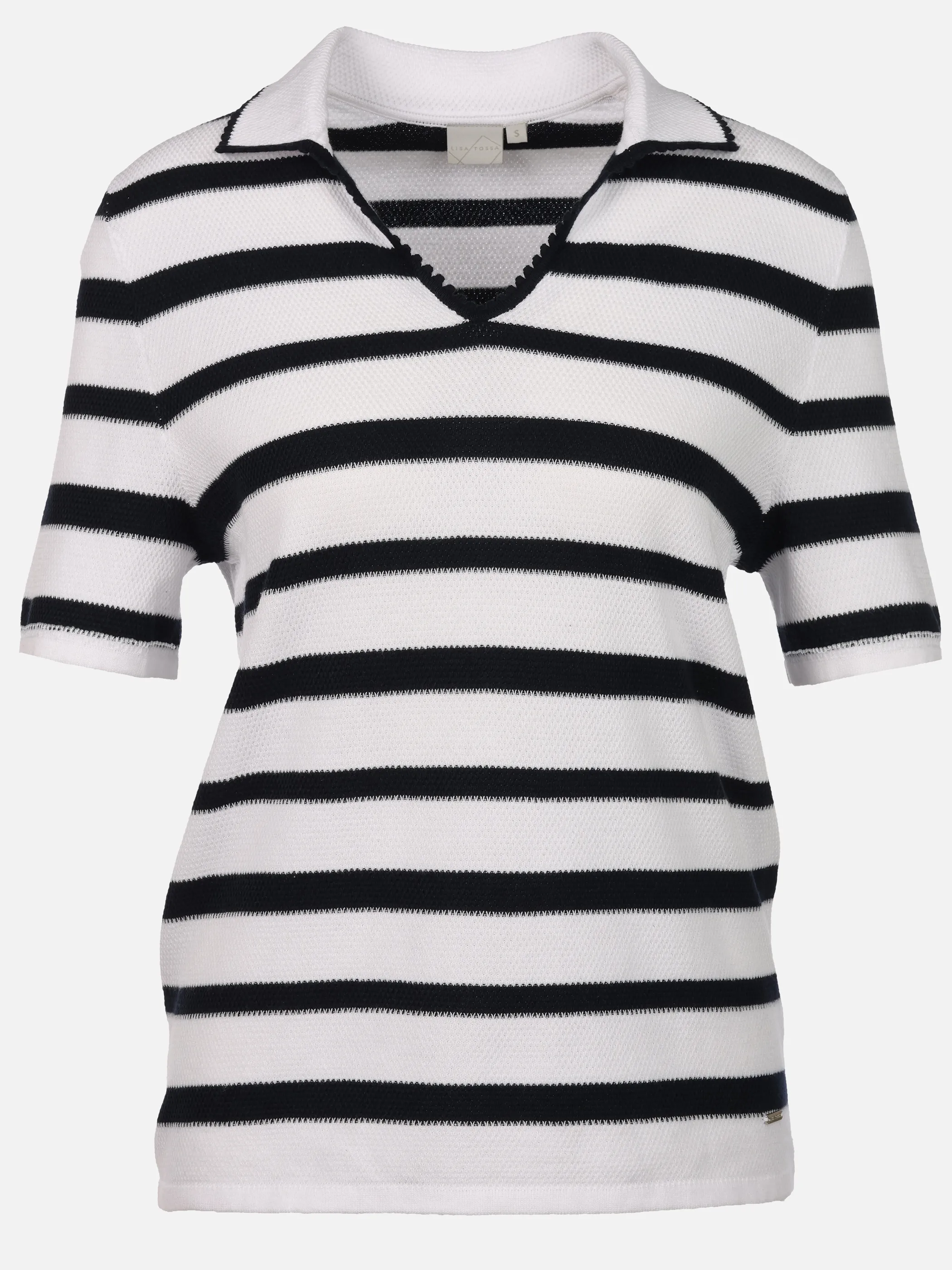 Lisa Tossa Da-Polo-Strickshirt Weiß 920852 WE/MARINE 1