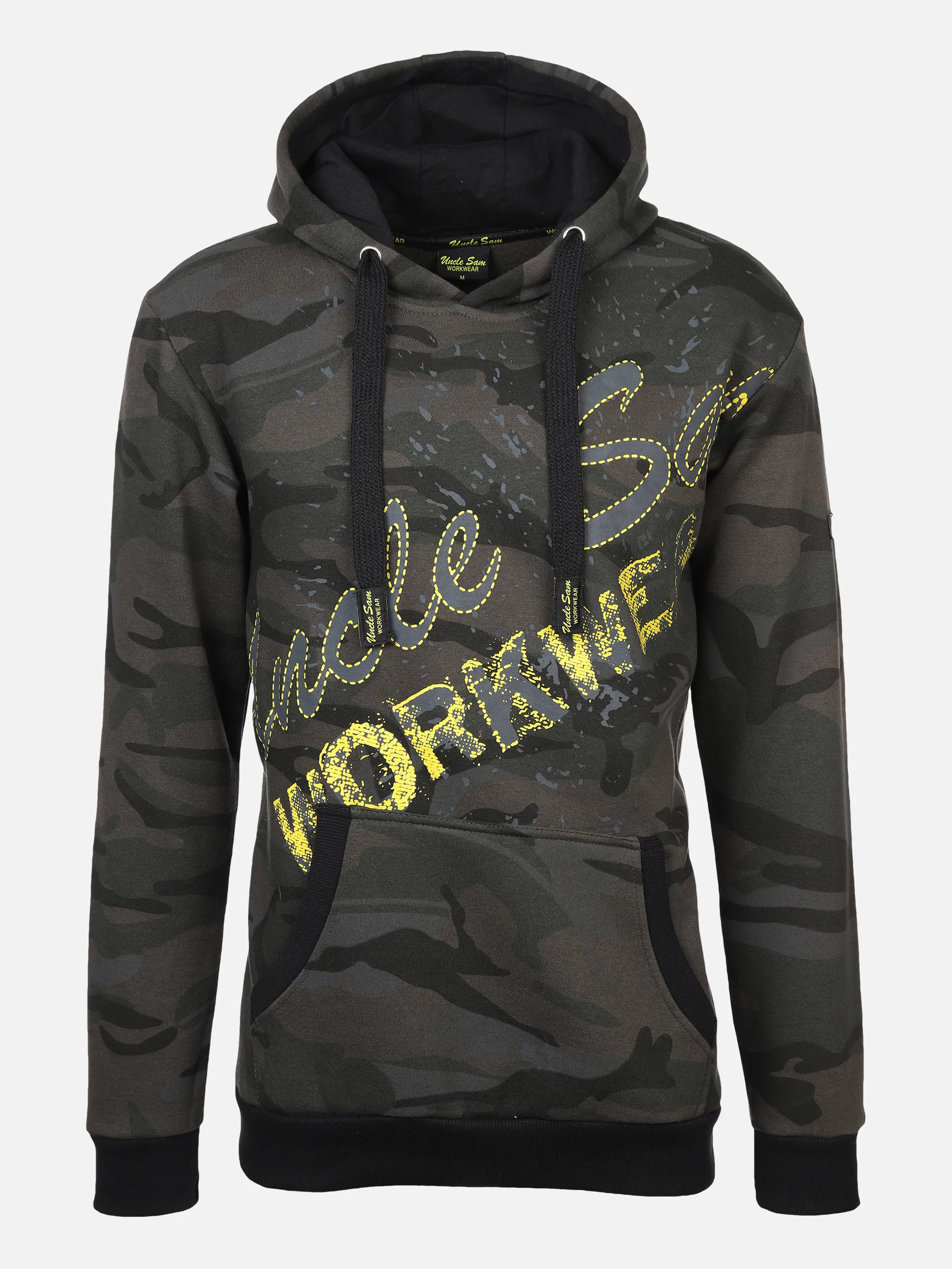 Uncle Sam Werk-gewatteerde jas met capuchon Olive Camouflage Uncle Sam Werk-gewatteerde jas met capuchon Olive Camouflage