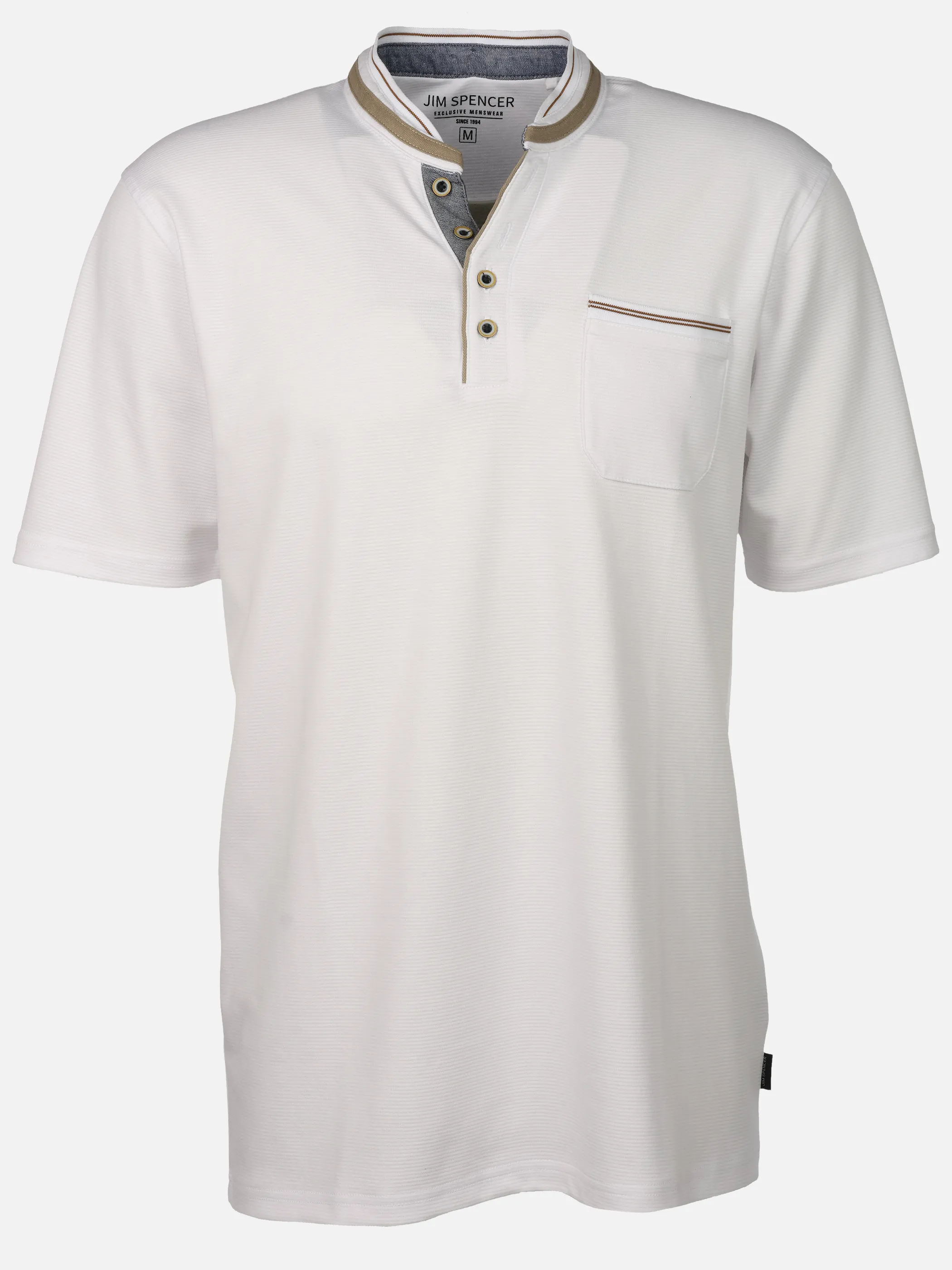 Jim Spencer He. Henleyshirt 1/2 Arm Premium Weiß 922565 WHITE 1