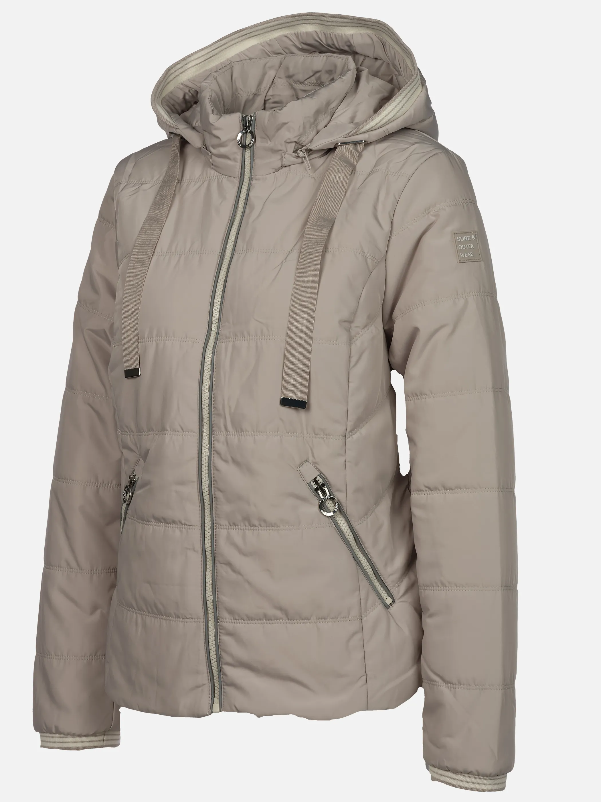 Sure Da-Steppjacke m. Kontrastdetai Beige 920061 TAUPE 3