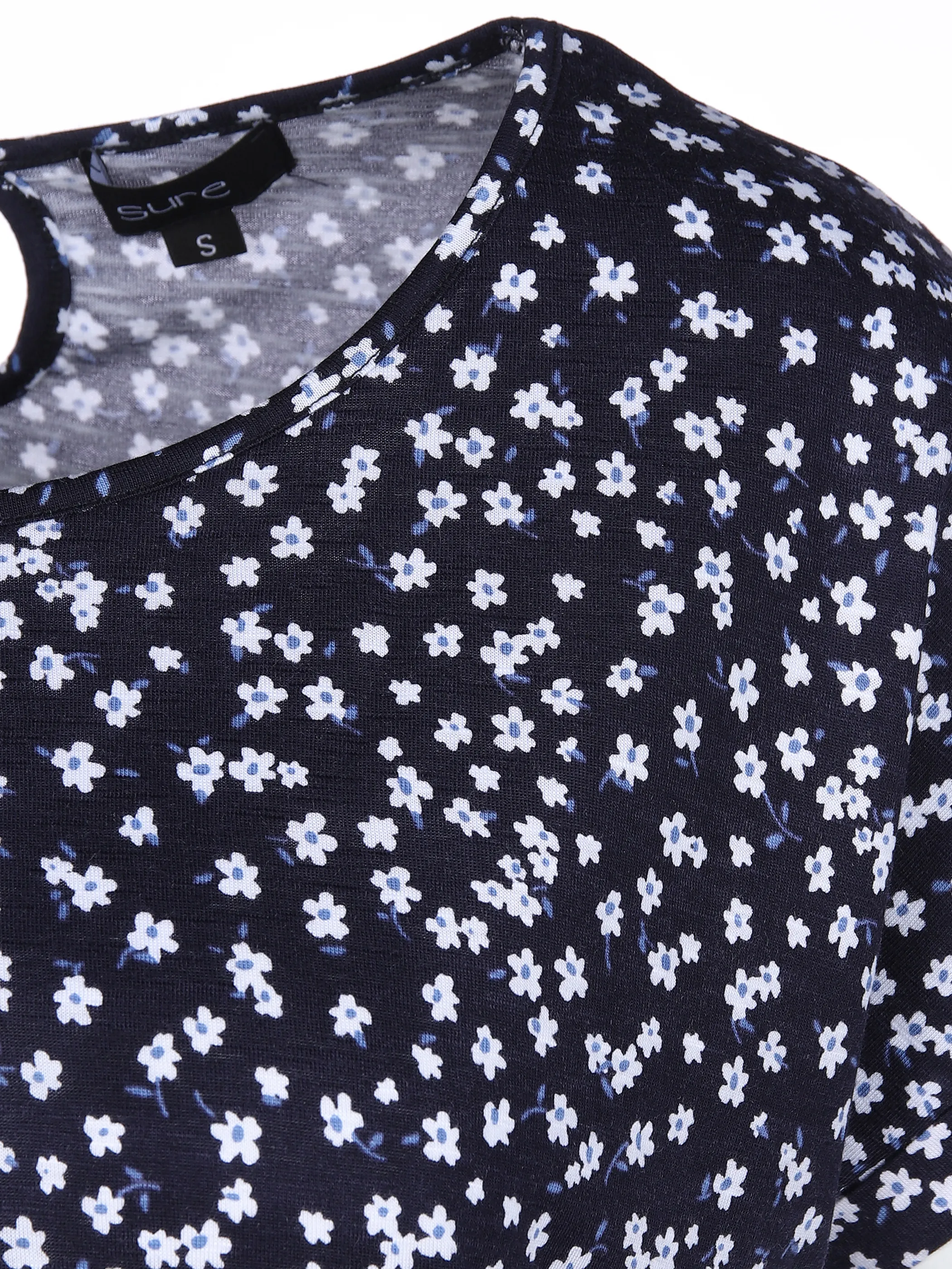Sure Da-Shirt m. Alloverprint Blau 862275 NAVY 3 Sure Da-Shirt m. Alloverprint Blau 862275 NAVY 3