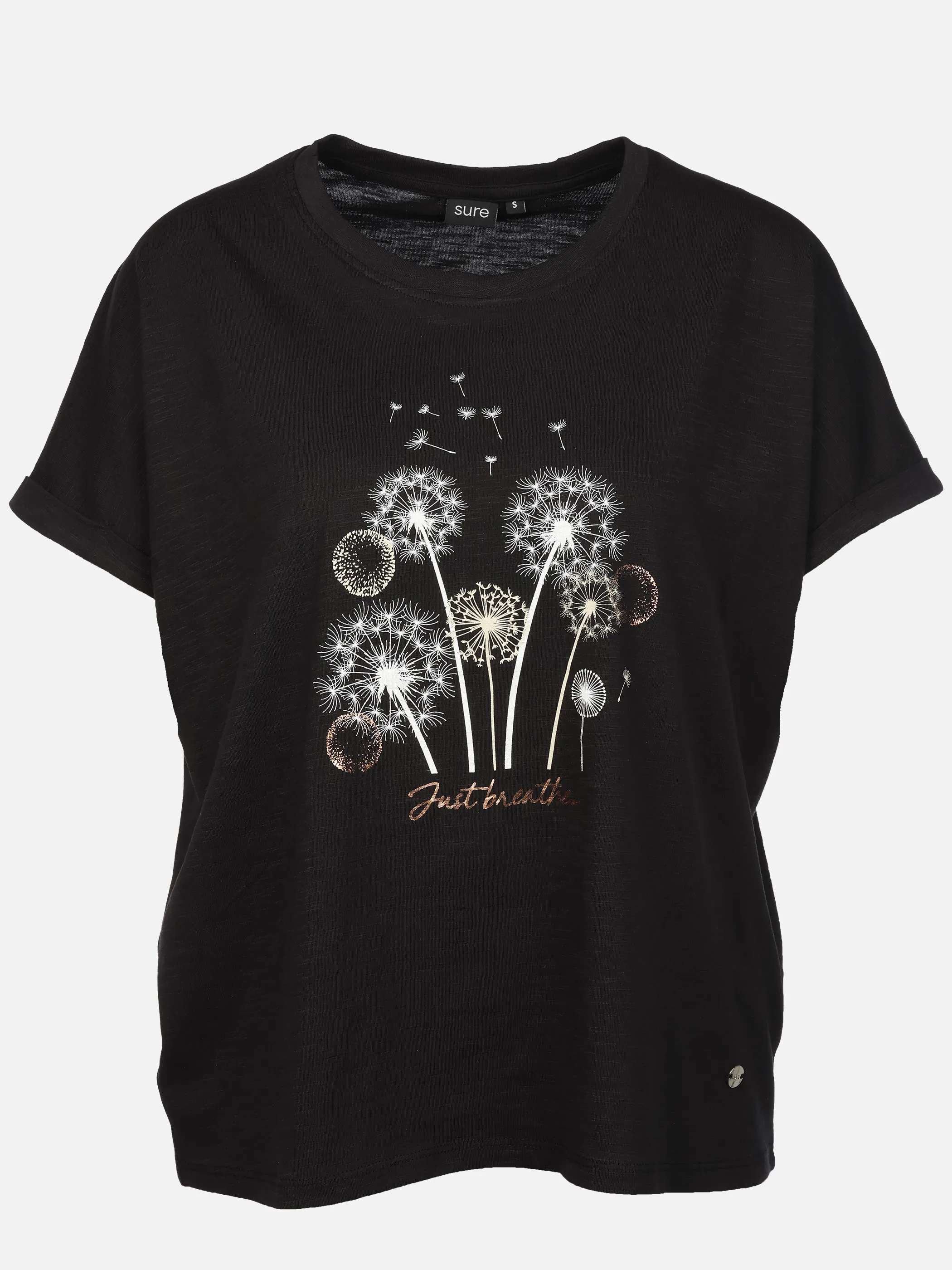 Sure Da-T-Shirt m. Frontprint Schwarz 922345 BLACK 1