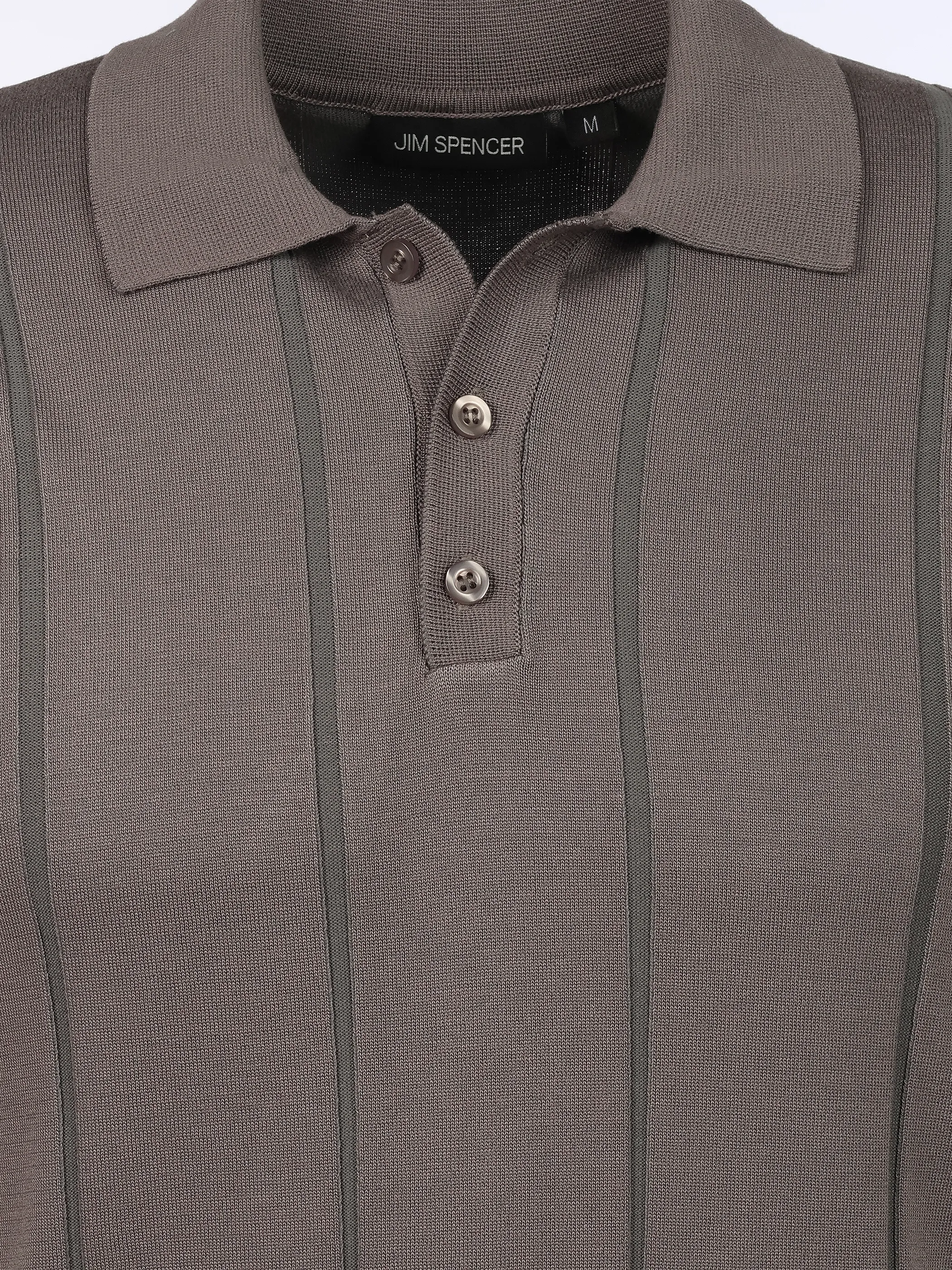 Jim Spencer He. Strickpolo 1/2 Arm dropneedle Beige 928817 CAMEL 3