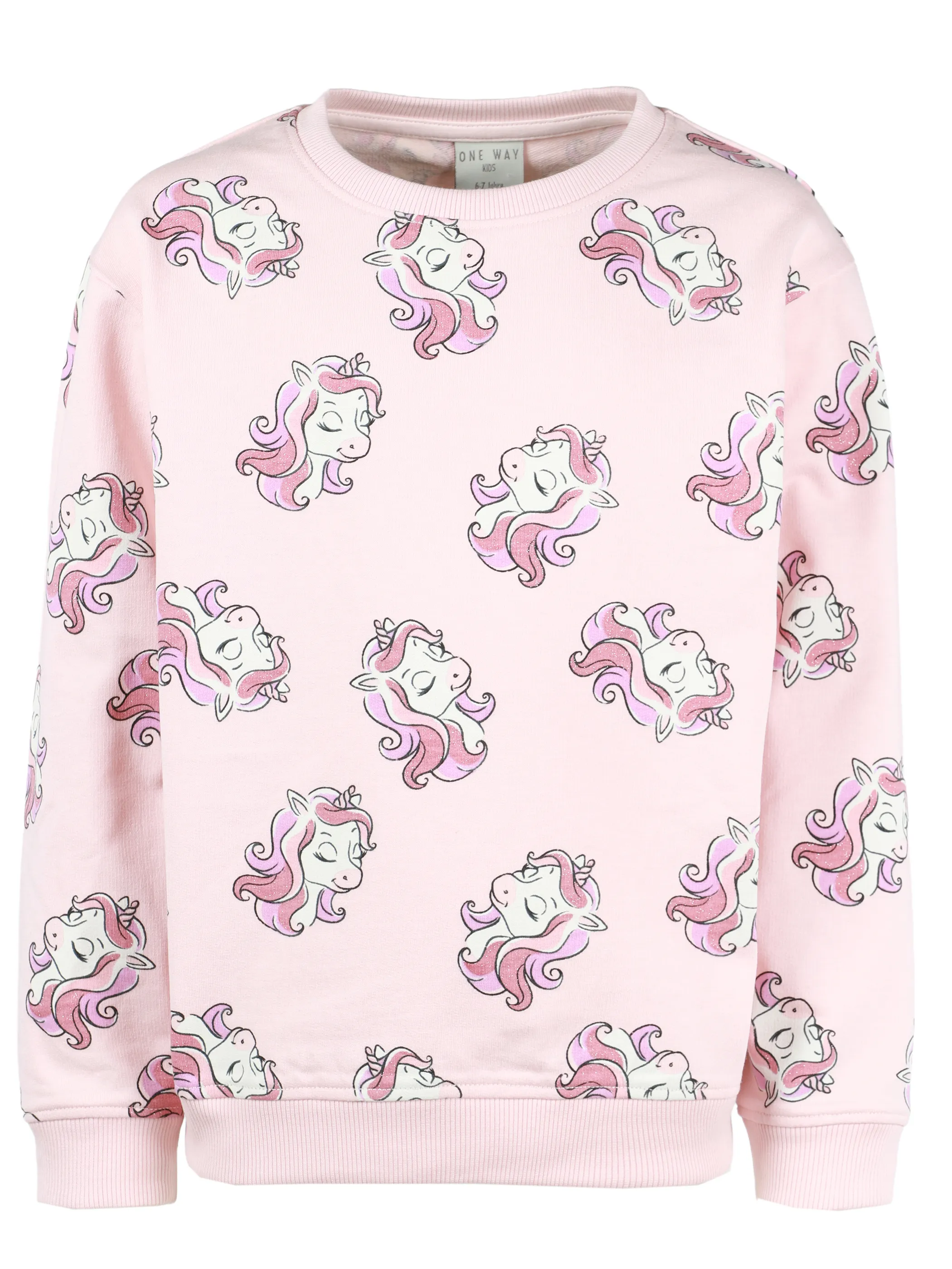 One Way KM Sweatshirt mit Einhorn AOP in rosa Rosa 929714 MARYSROSE 1