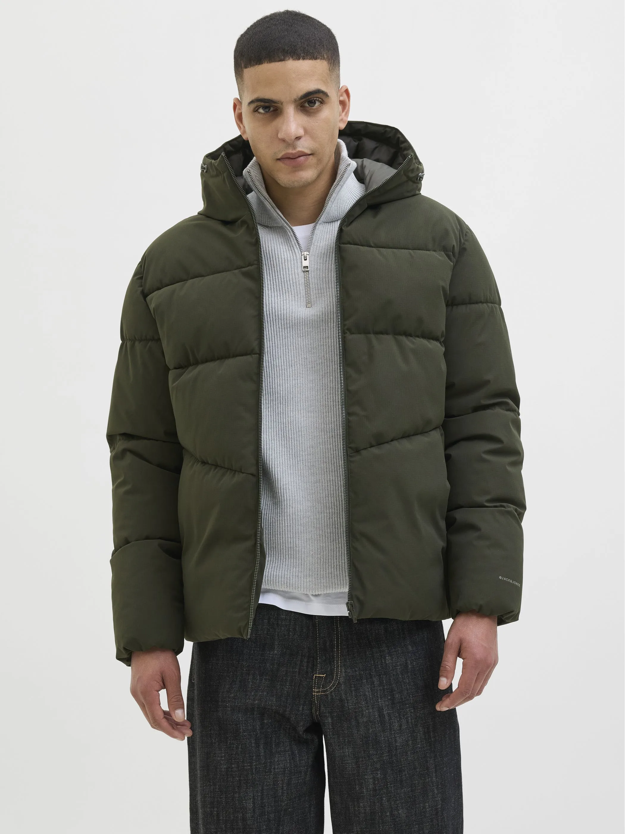 Jack Jones 12283517 JJGLOBAL PUFFER JACKE Schwarz 915257 176668 2