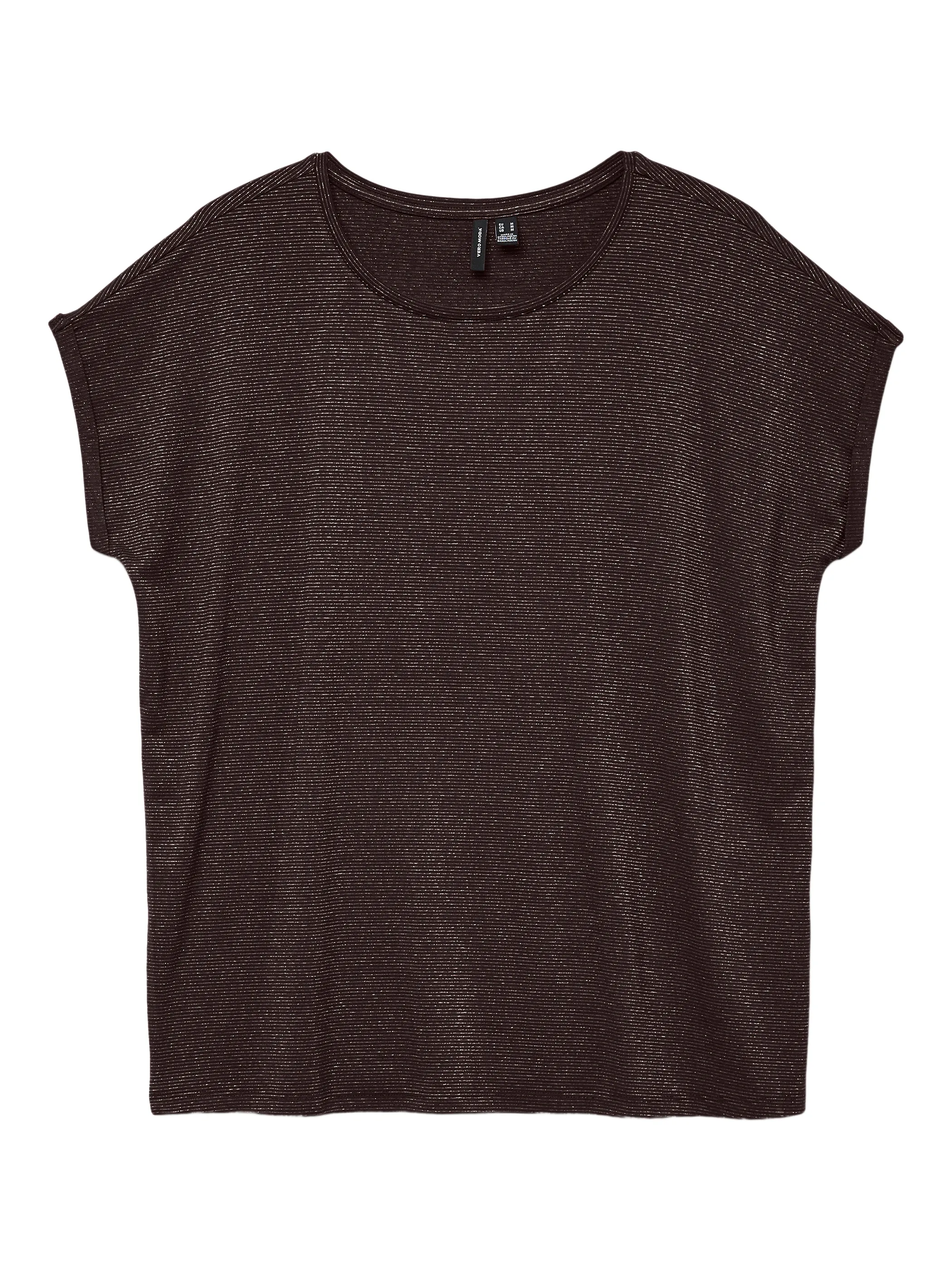 Vero Moda 10250488 VMLAVA GLITTER SS TOP STRIPE Braun 852566 297957003 3