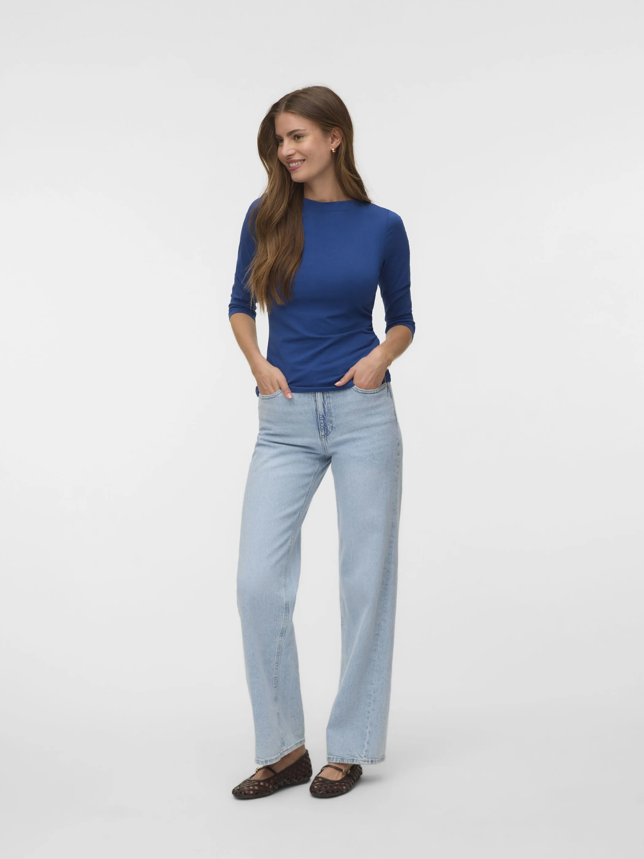 Vero Moda 10274133 VMPANDA MODAL 3/4 TOP Blau 866193 283597 4