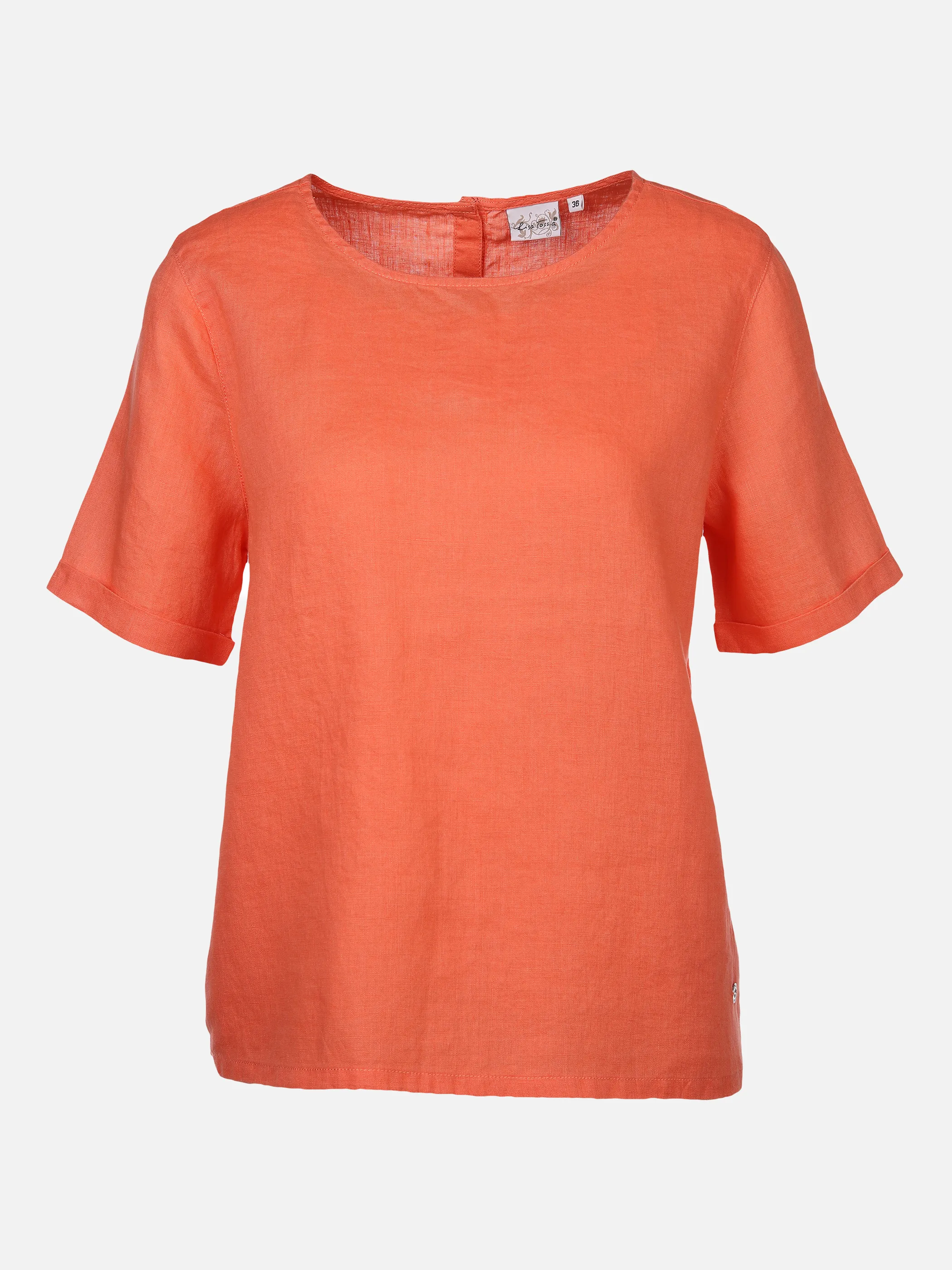 Lisa Tossa Da-Leinenbluse, Halbarm m. Run Orange 875215 KORALLE 1