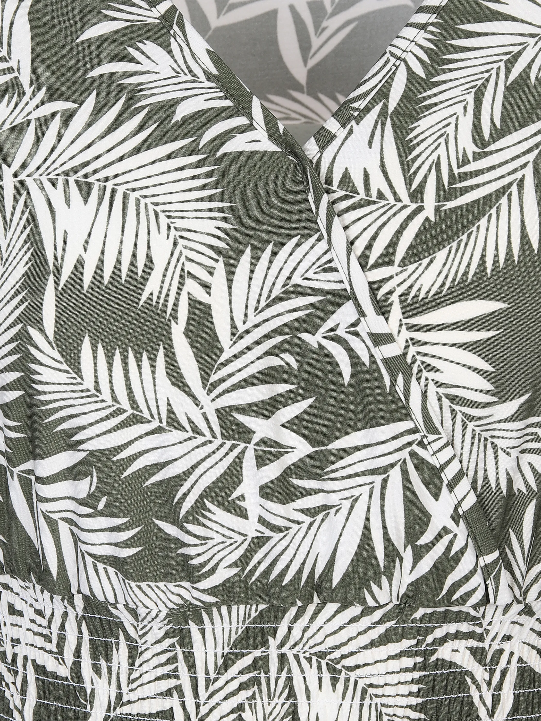 Sure Da-Alloverdruck-Kleid 1/2 Arm Grün 851885 OLIVE PALM 3