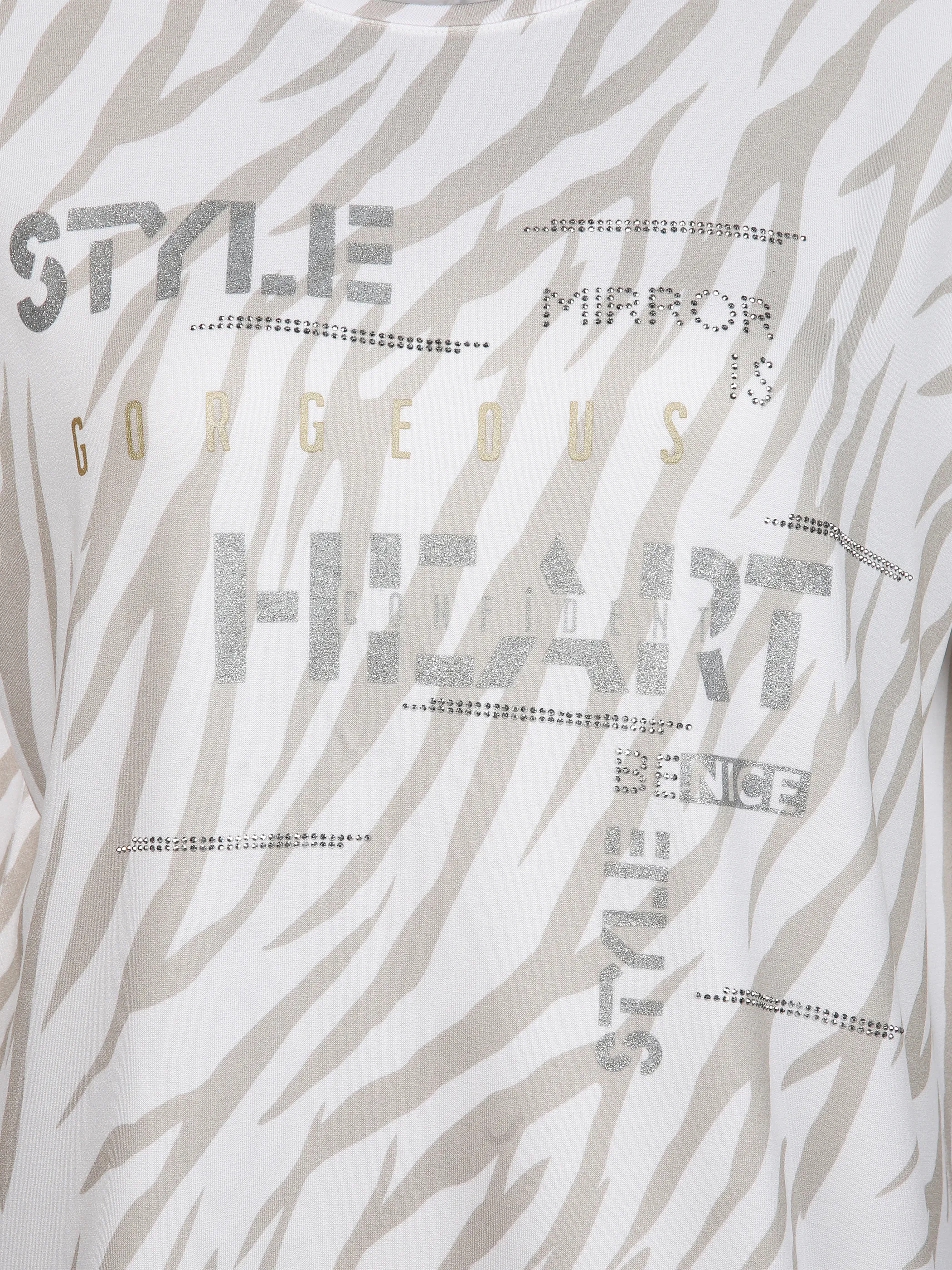 Lisa Tossa Da-Print-Shirt m. Strass Weiß 895151 ZEBRA 3