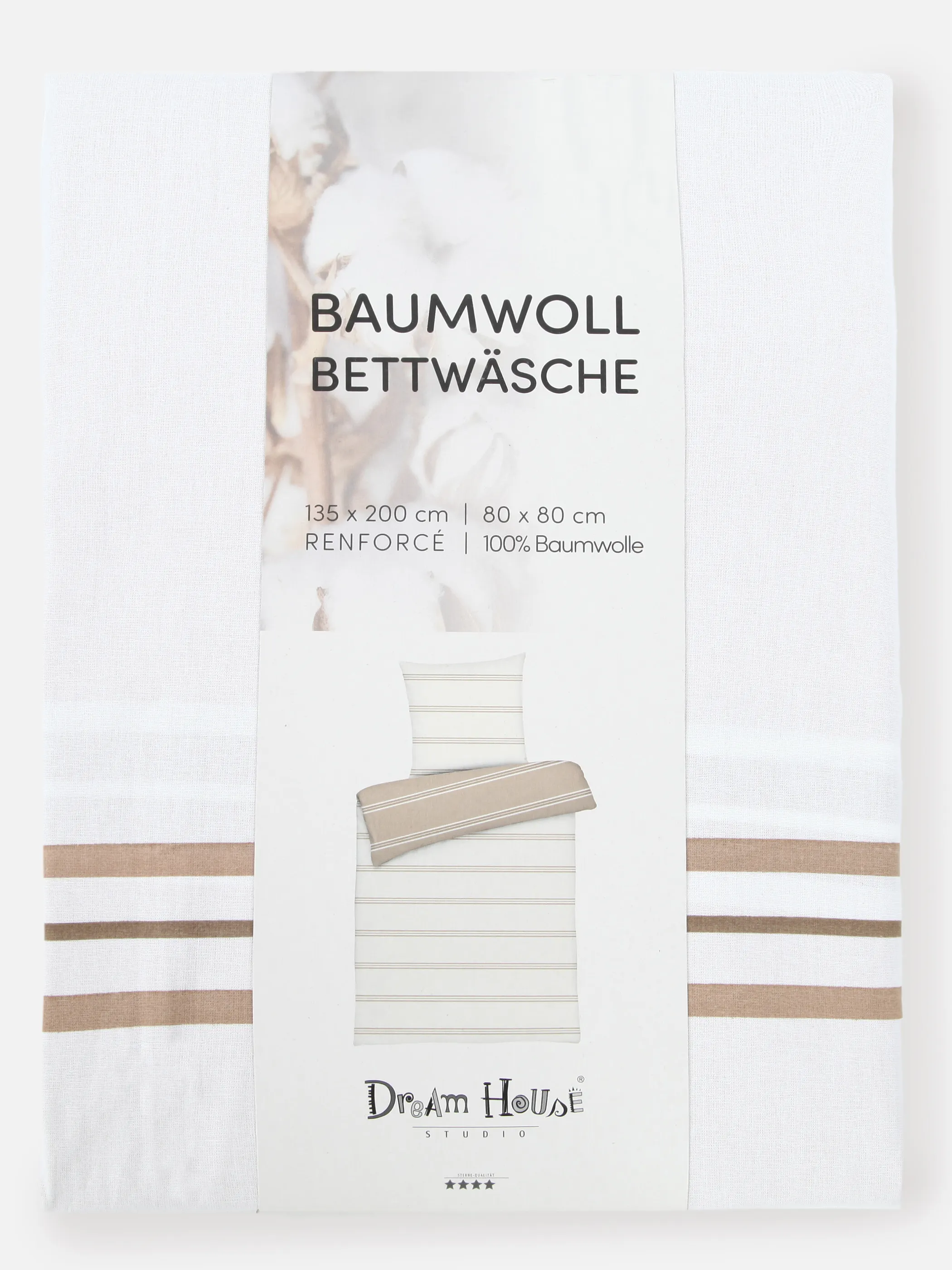 Dream House Bettwäsche gestreift 135x200 Braun 906676 BRAUN 2 Dream House Bettwäsche gestreift 135x200 Braun 906676 BRAUN 2