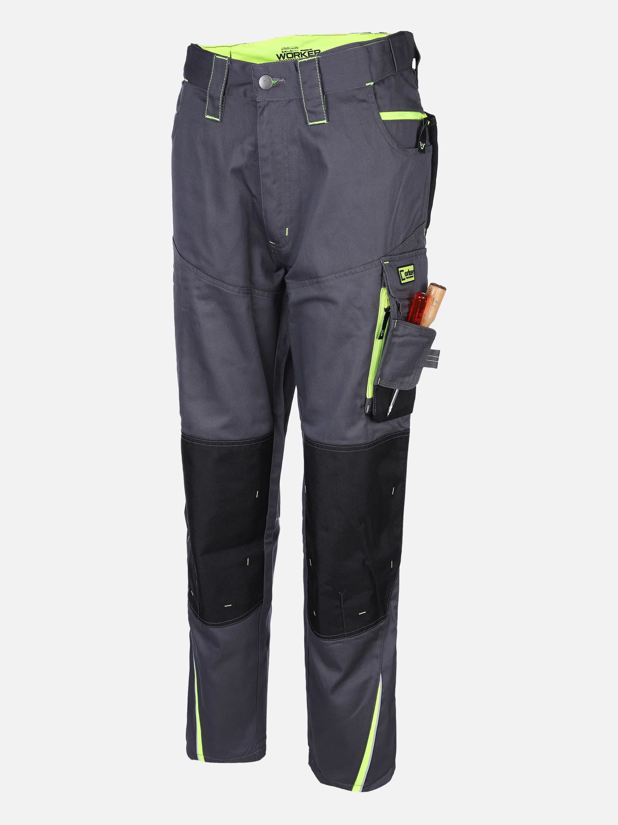Worker He. Berufshose Neon Grau 828782 GREY/YELLO 1 Worker He. Berufshose Neon Grau 828782 GREY/YELLO 1