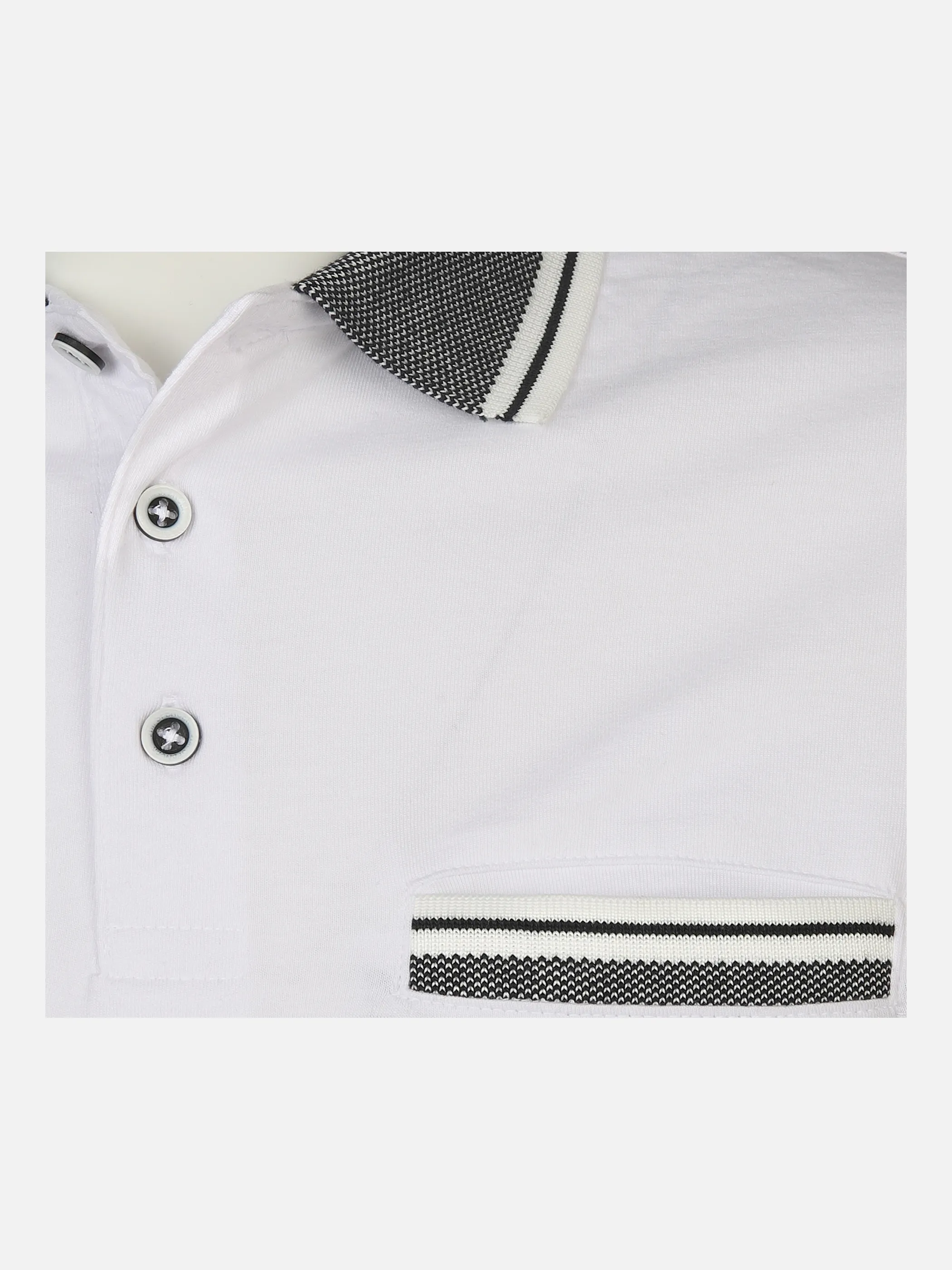 Jim Spencer He. Poloshirt 1/2 Arm spacedyed Weiß 876006 WEIß 3