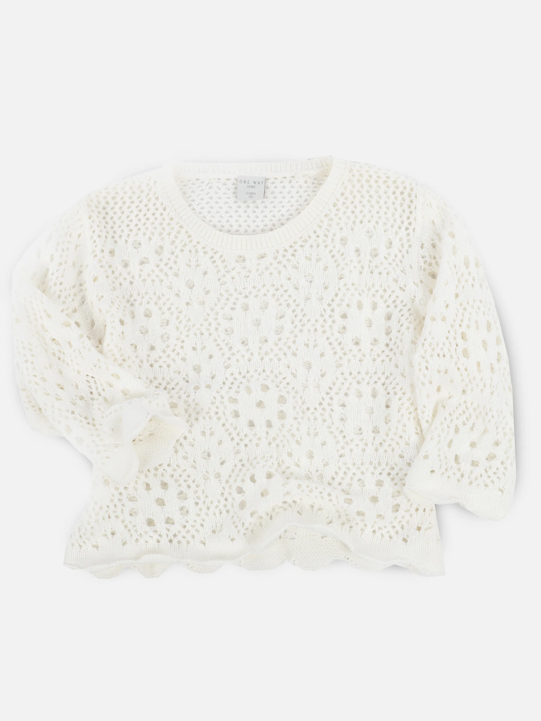 One Way TG Lochstrick-Pullover in weiß Weiß 921657 OFFWHITE 1