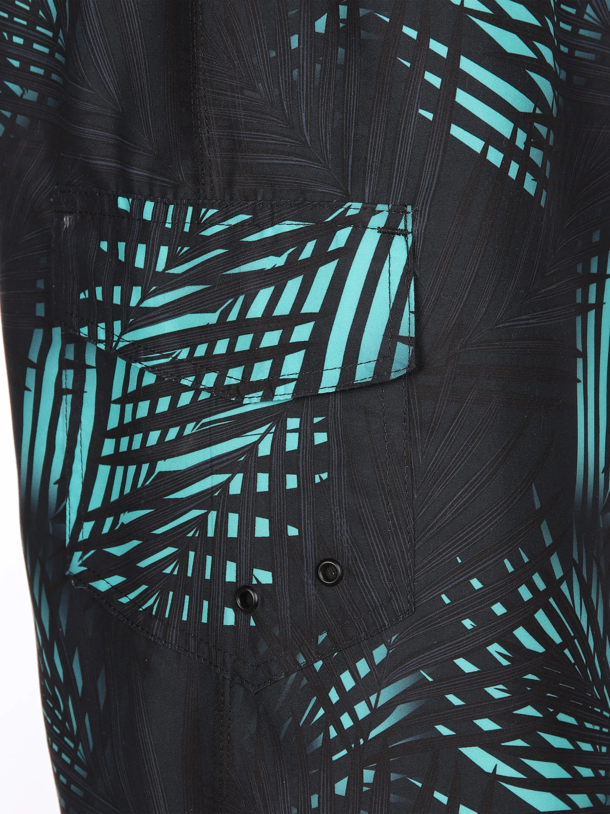 Grinario Sports He-Badeshorts, AOP Schwarz 891009 BL/PALM 4