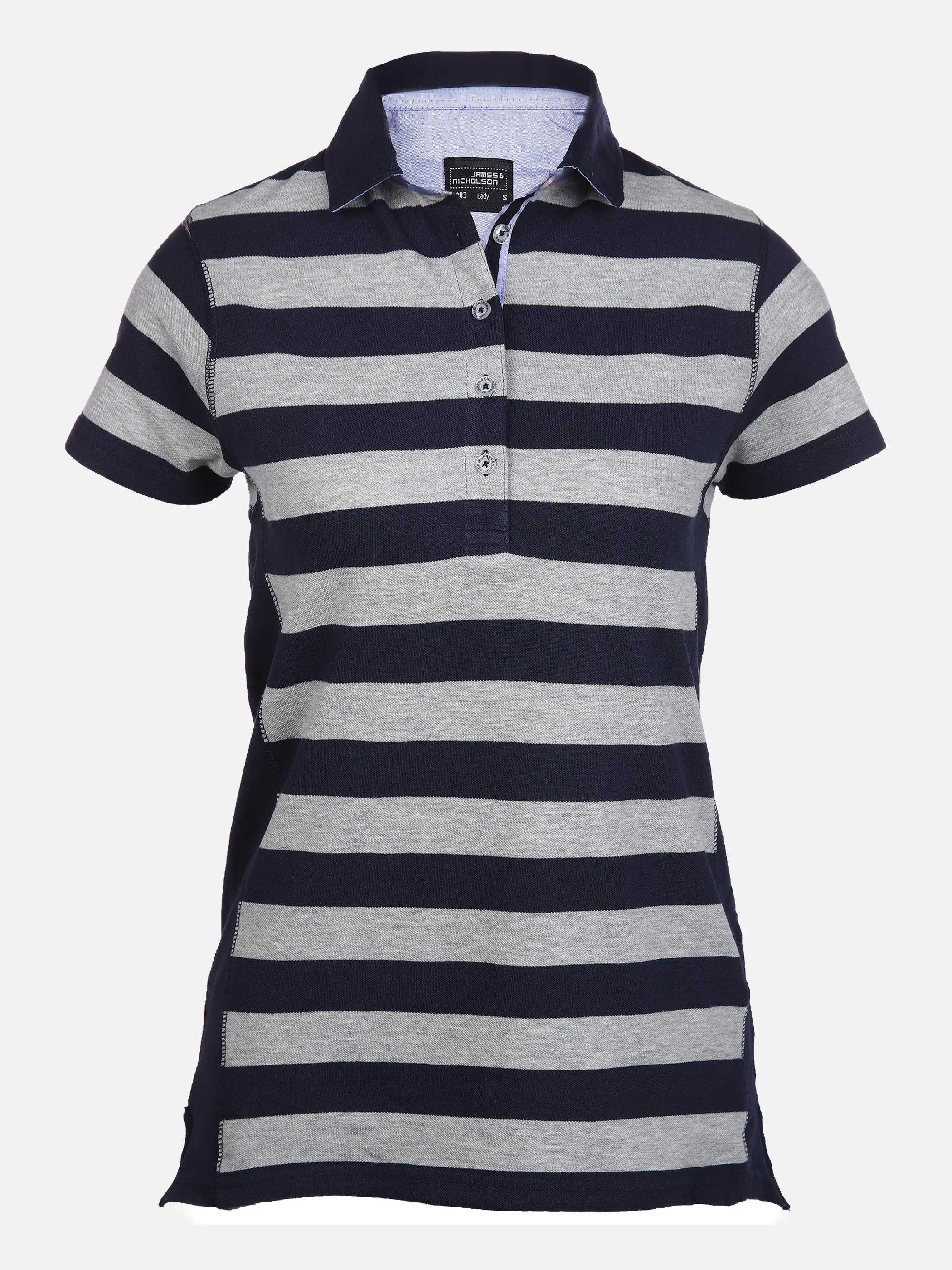 James & Nicholson Da-Halbarm-Poloshirt m. Blockr Grau 851541 SPORTS GRE 1