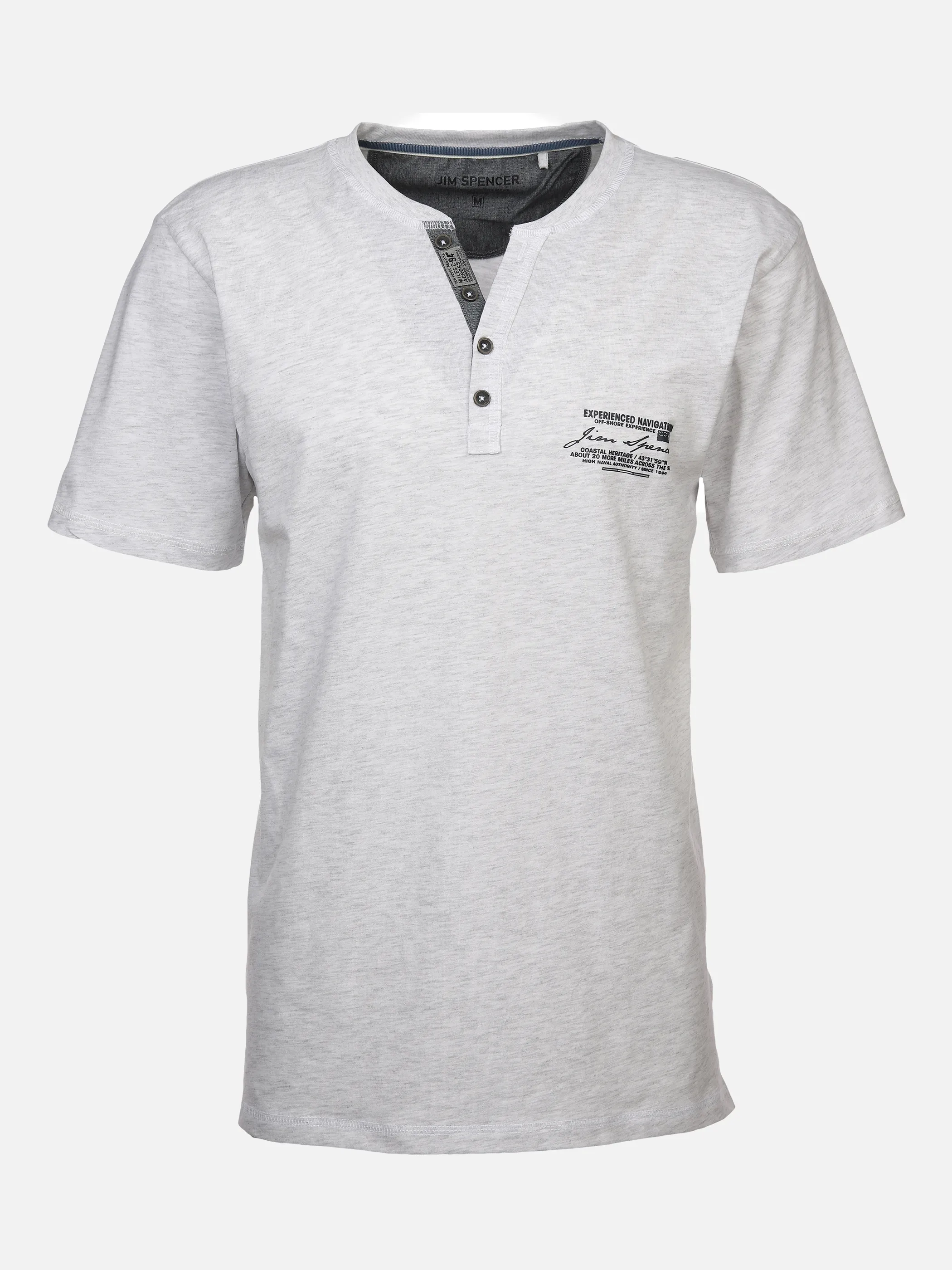 Jim Spencer He. Henleyshirt 1/2 Arm print Weiß 876041 WHITE 1 Jim Spencer He. Henleyshirt 1/2 Arm print Weiß 876041 WHITE 1
