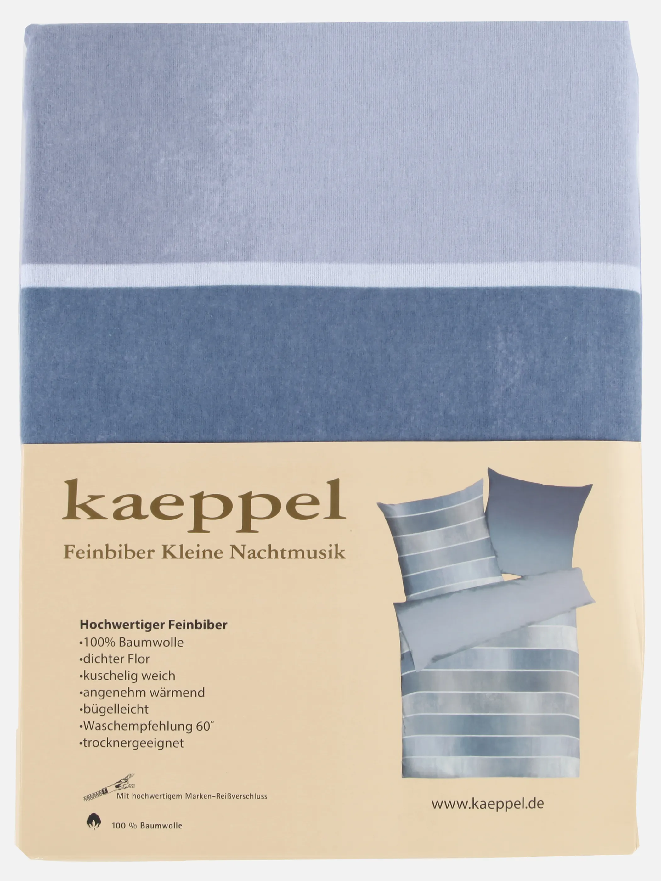 Kaeppel I Biberbettwäsche Timeless 135x2 Blau 918604 BLAU 2