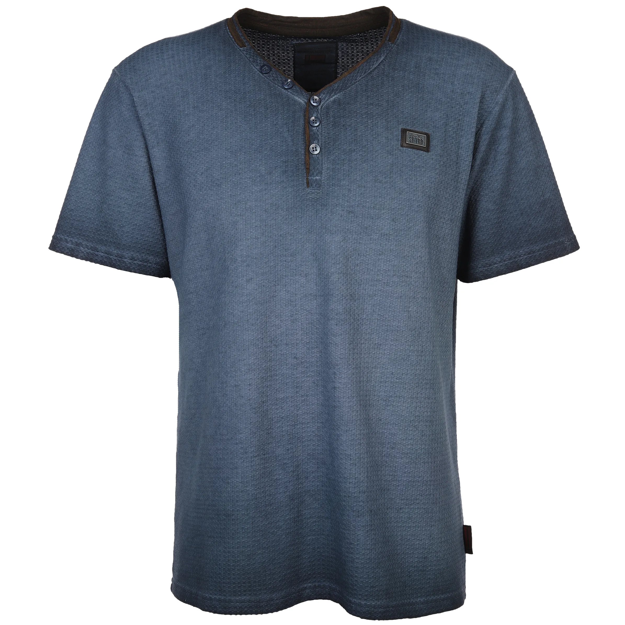 Southern Territory He. Henleyshirt 1/2 Arm suede 2in1 Blau 886498 NAVY 1