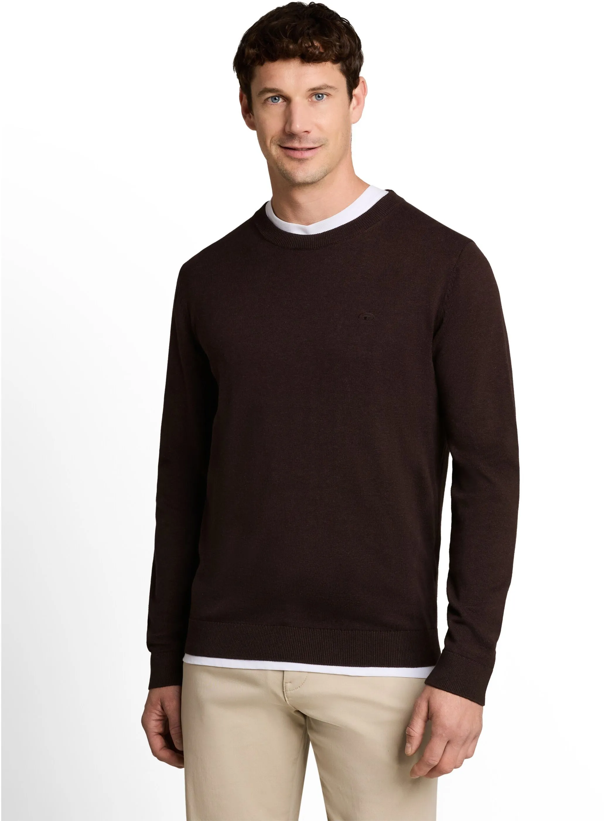 Tom Tailor 1039805 NOS basic crewneck knit Braun 898460 40781 1