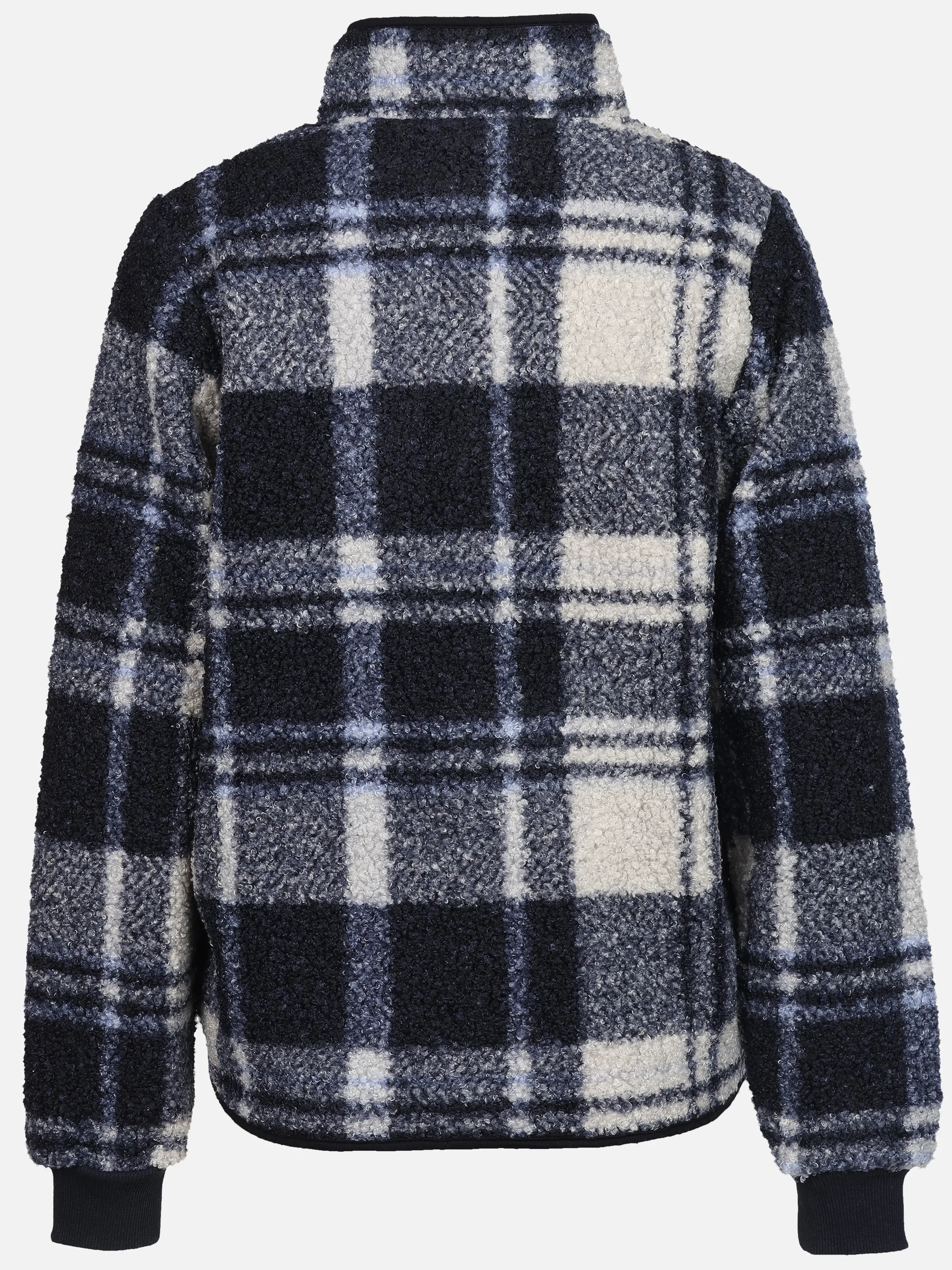 Sure Da. Teddy Cardigan mit Karo Print Blau 928632 BLAUGRAU 2