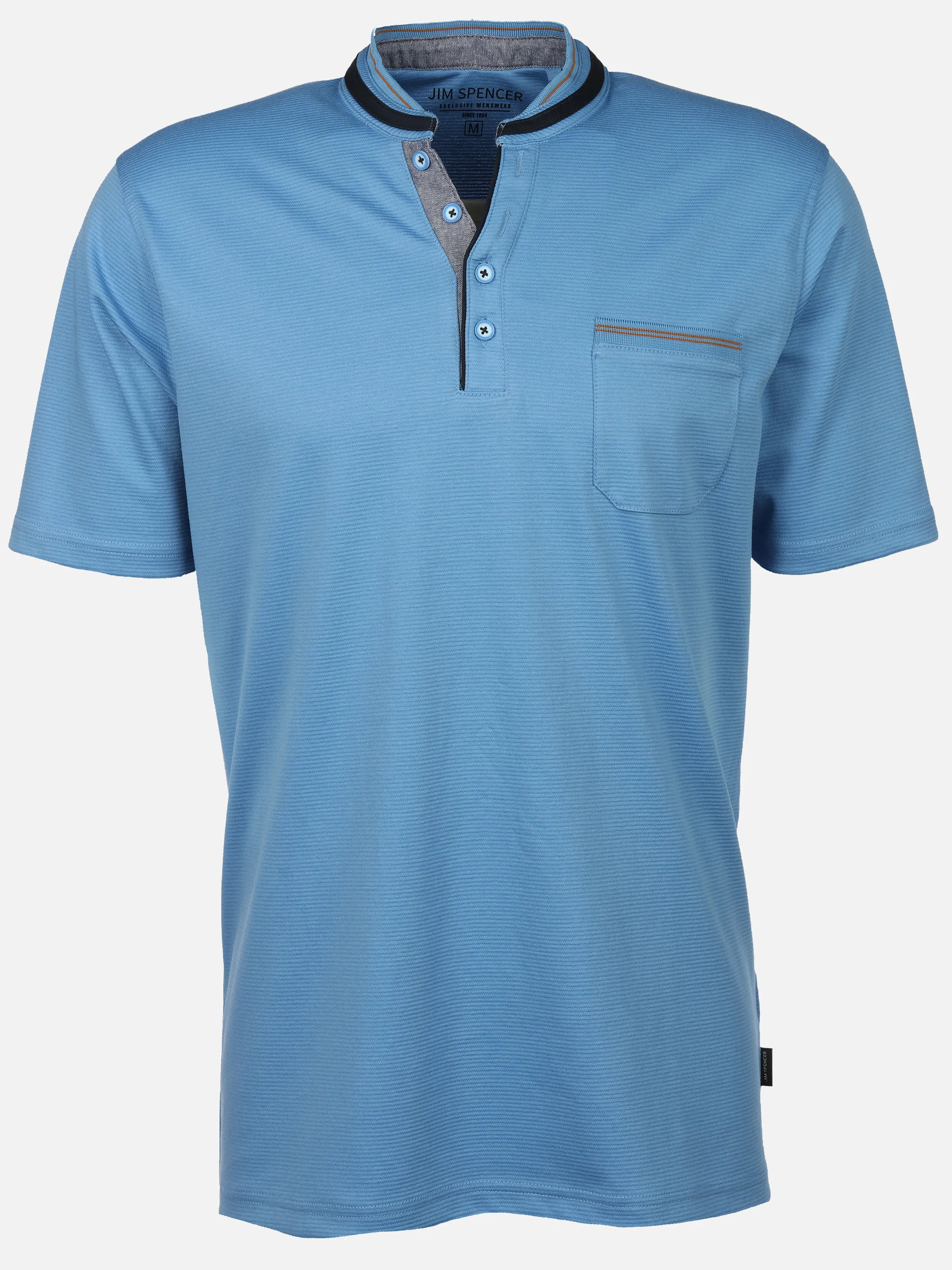 Jim Spencer He. Henleyshirt 1/2 Arm Premium Blau 922565 BLUE 1