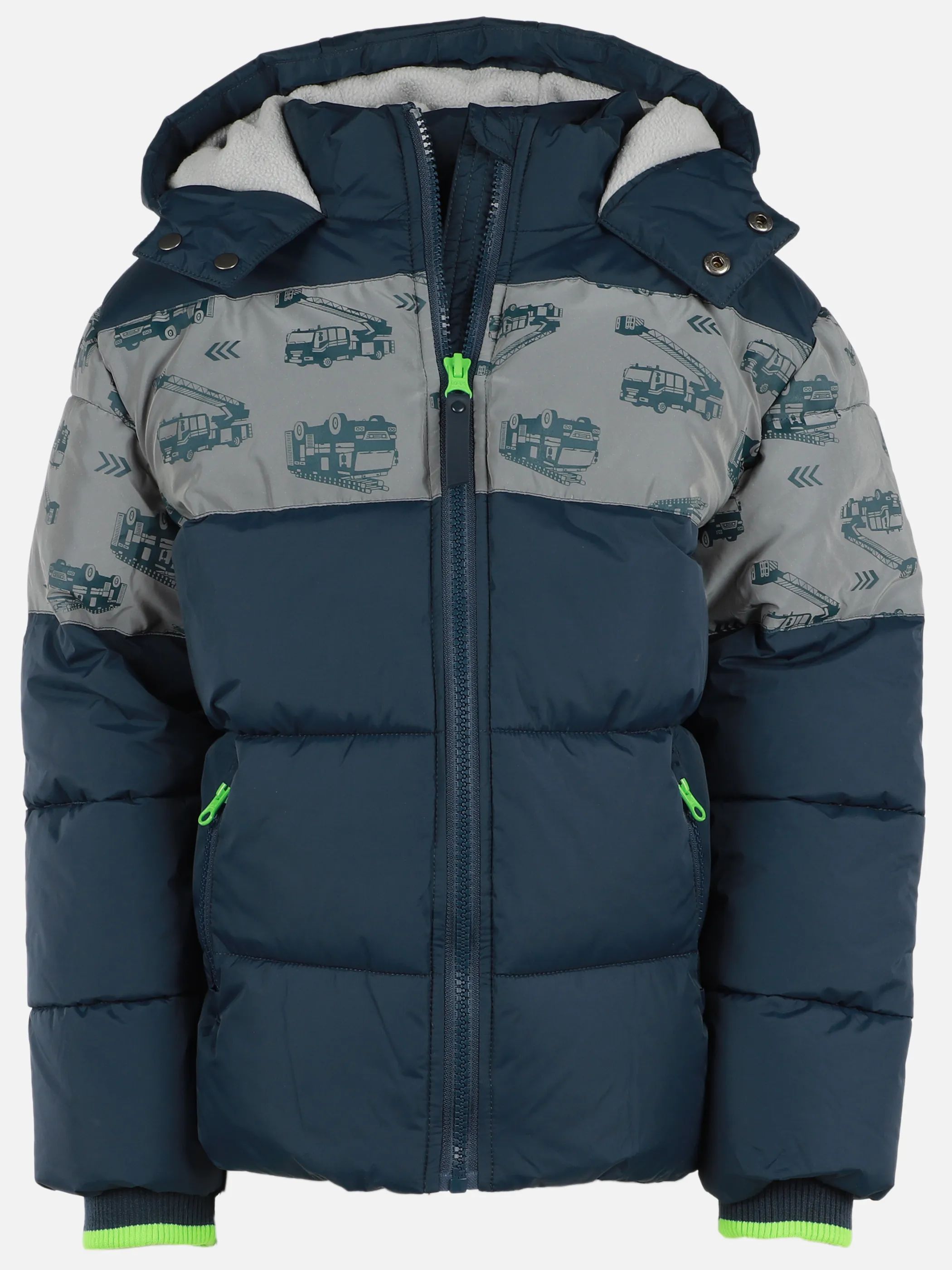 One Way KJ Jacke mit Feuerwehr Print in blau/grau Blau 913601 BLAU 1