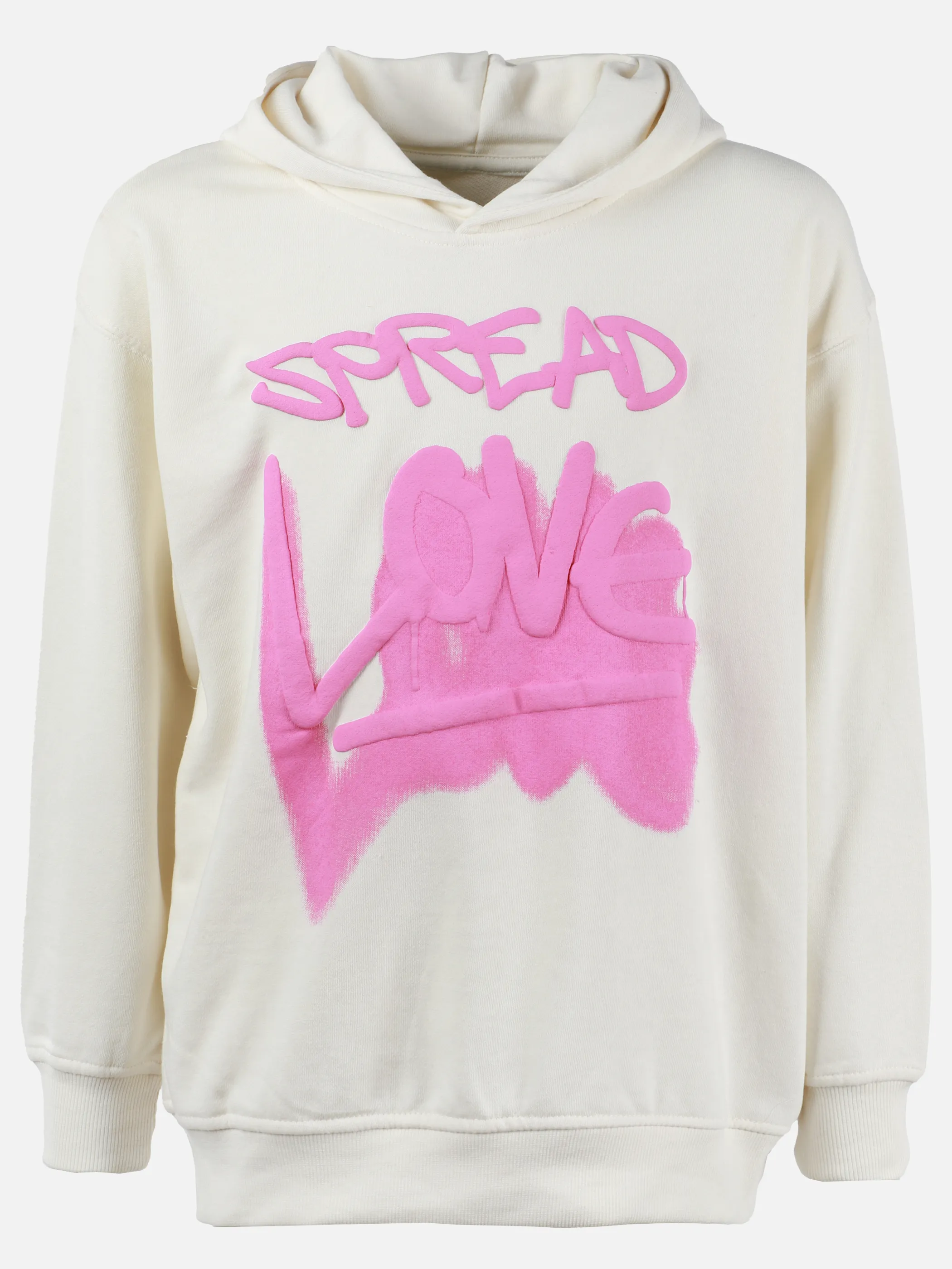 One Way JM weißer Hoodie mit Graffiti Schriftzug in pink Weiß 907749 OFFWHITE 1