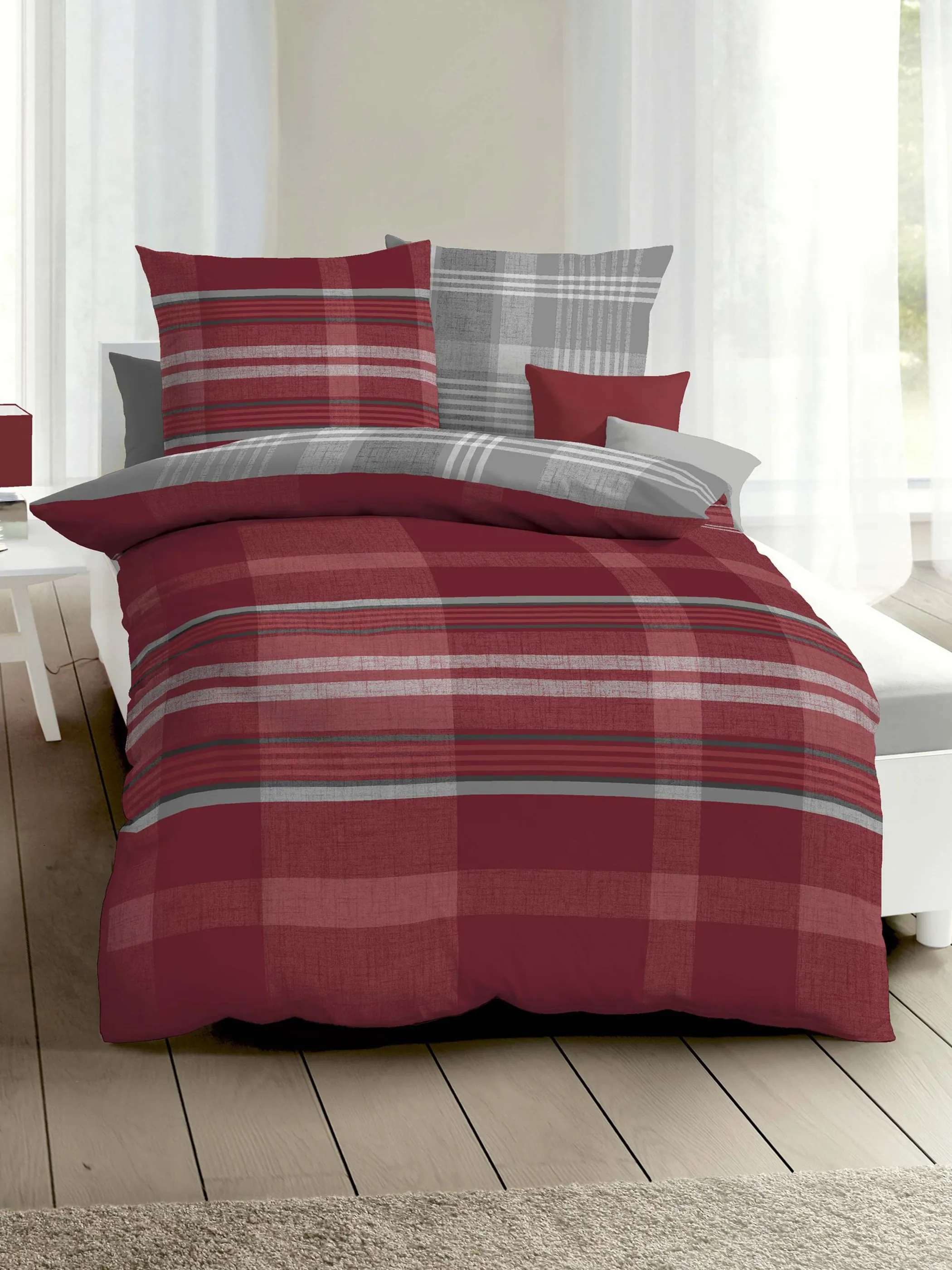 Kaeppel Design Biberbettwäsche 135/200 Beyond Rot 850424 ROT 1