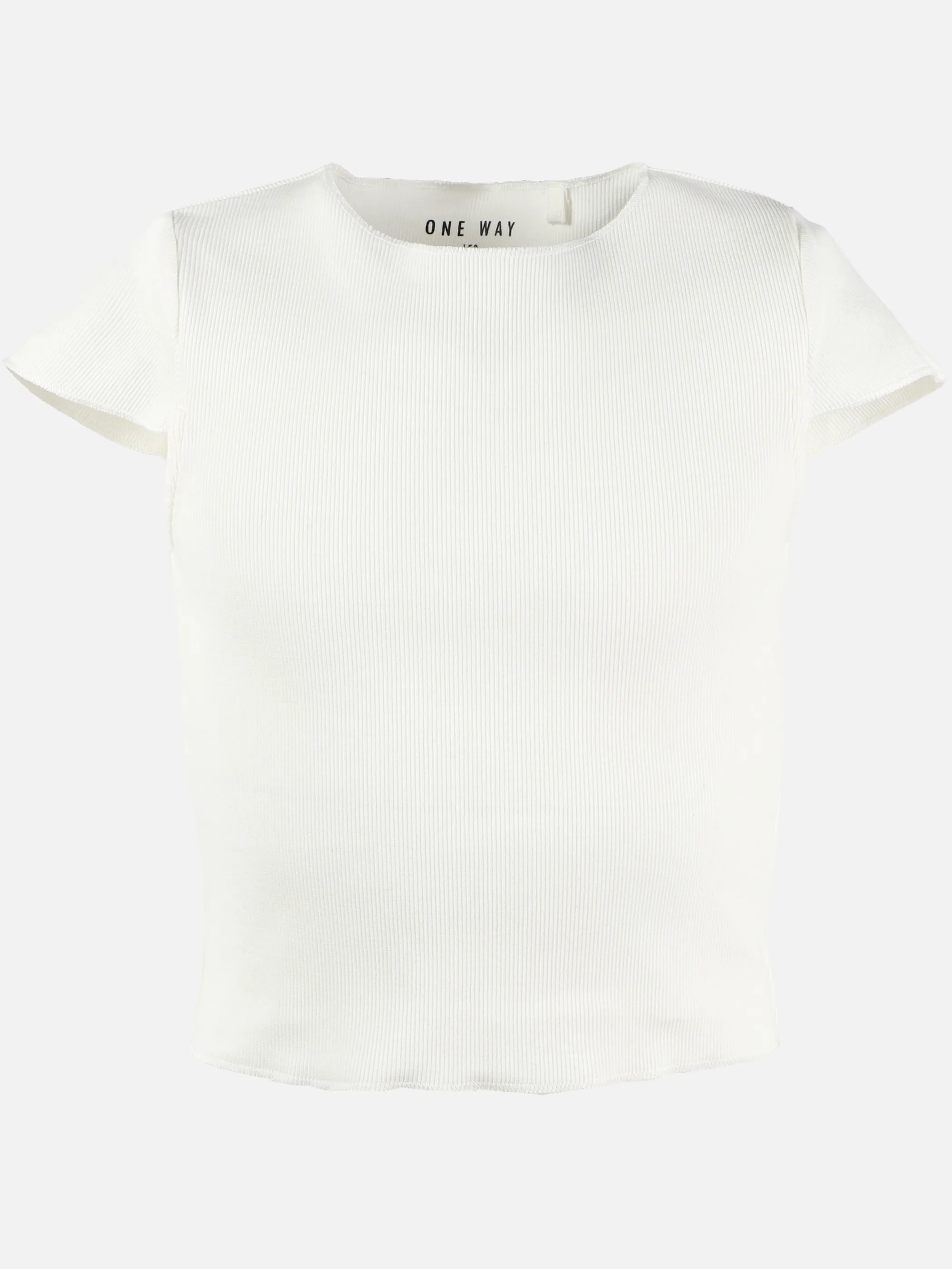 One Way JM basic Ripp T-Shirt in grün und weiß Weiß 907396 WEIß 1