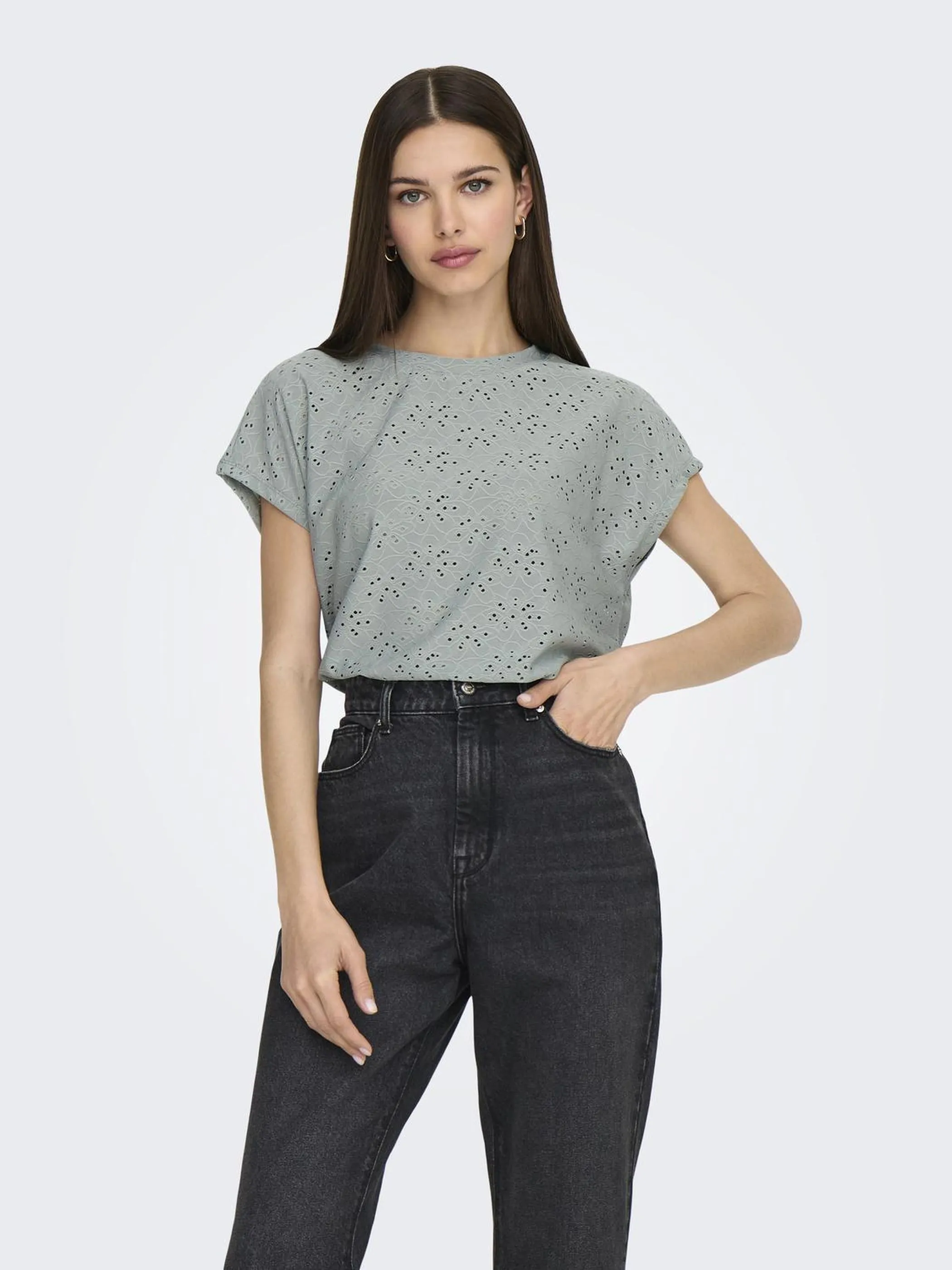 Only 15231005 ONLSMILLA S/S TOP JRS Blau 852666 179894 1