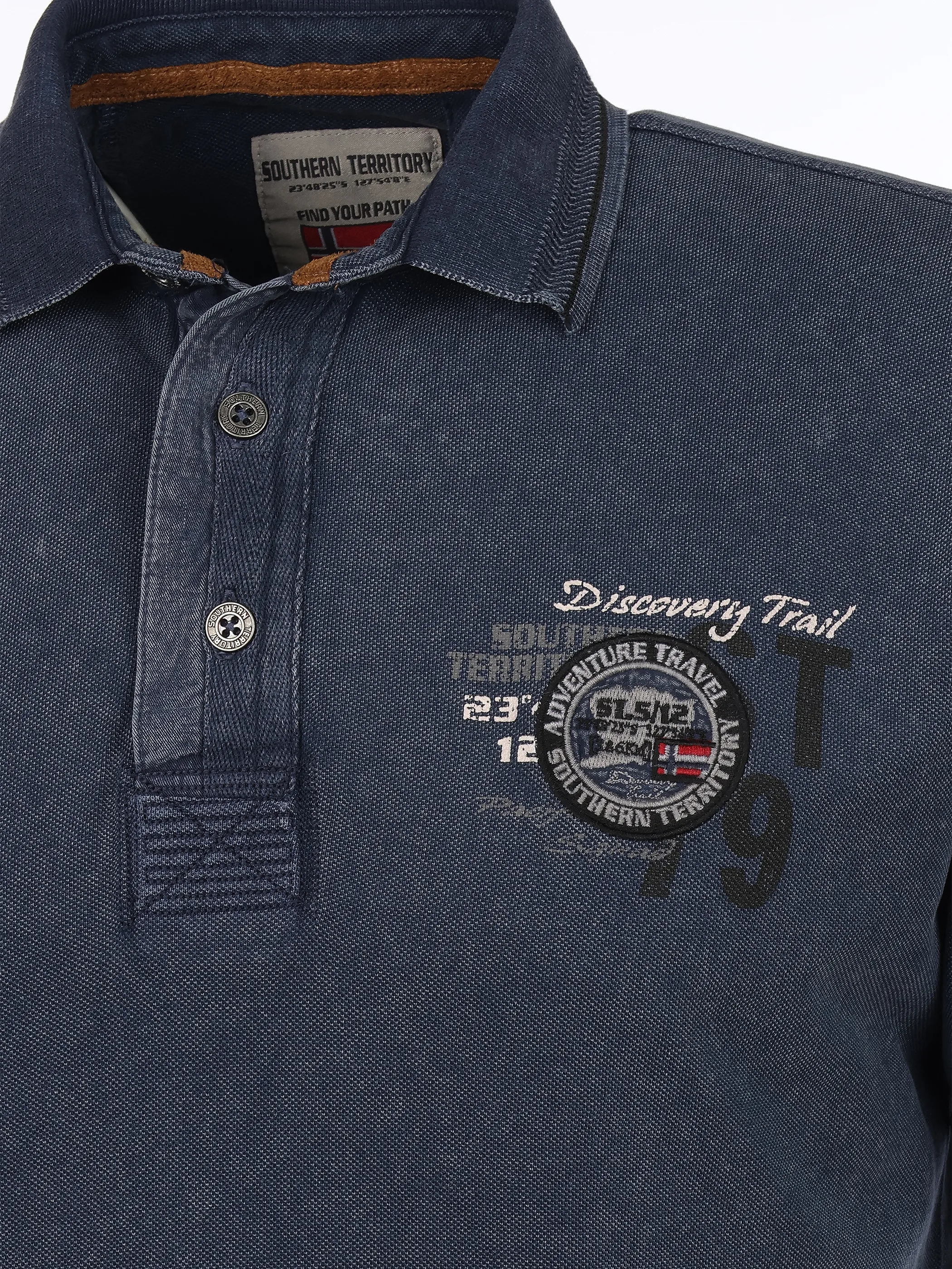 Southern Territory He. Poloshirt 1/2 Arm Logo washer Blau 922739 NAVY 3