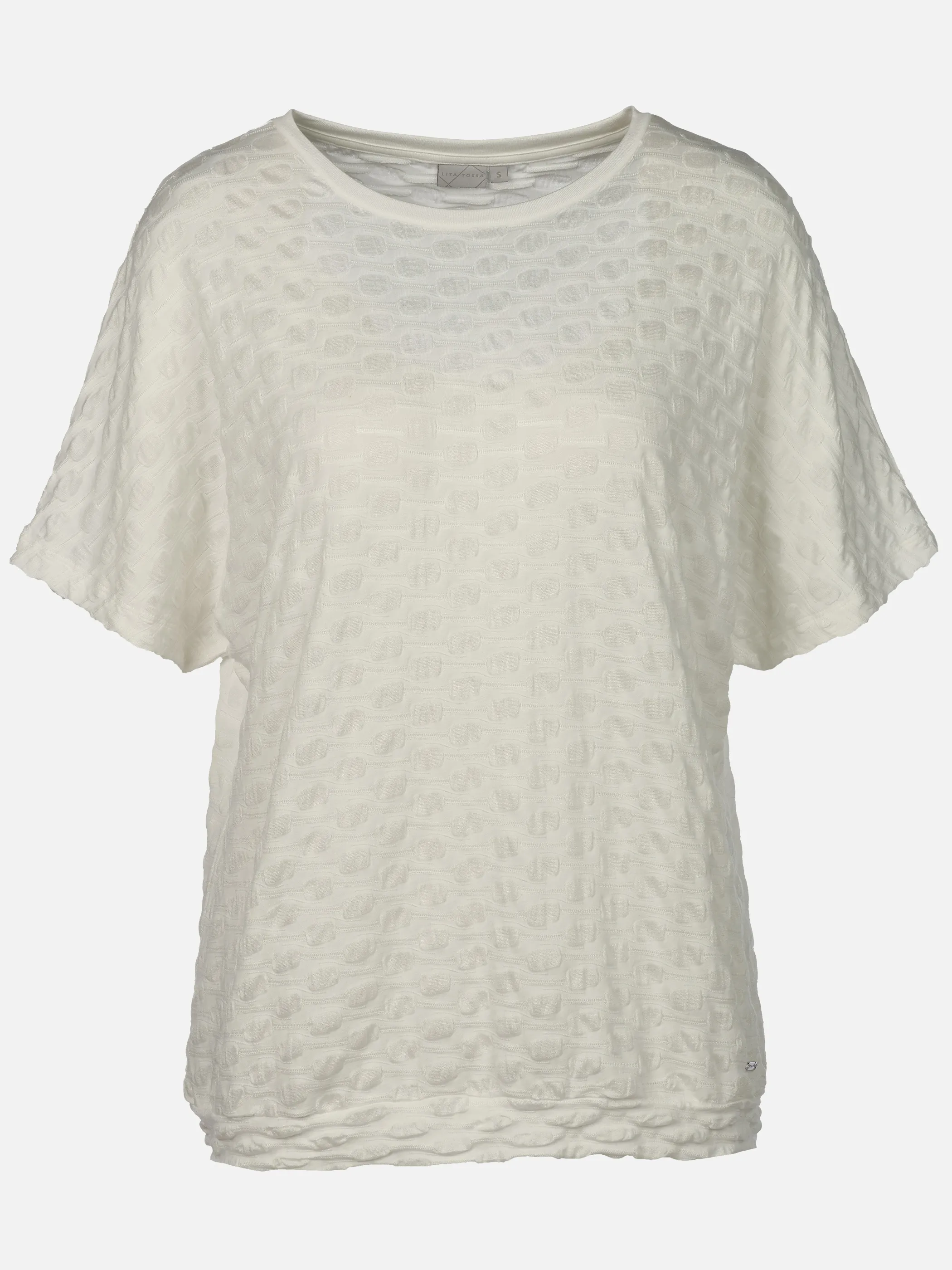 Lisa Tossa Da-Jacquard-T-Shirt Weiß 922078 WHITE 1