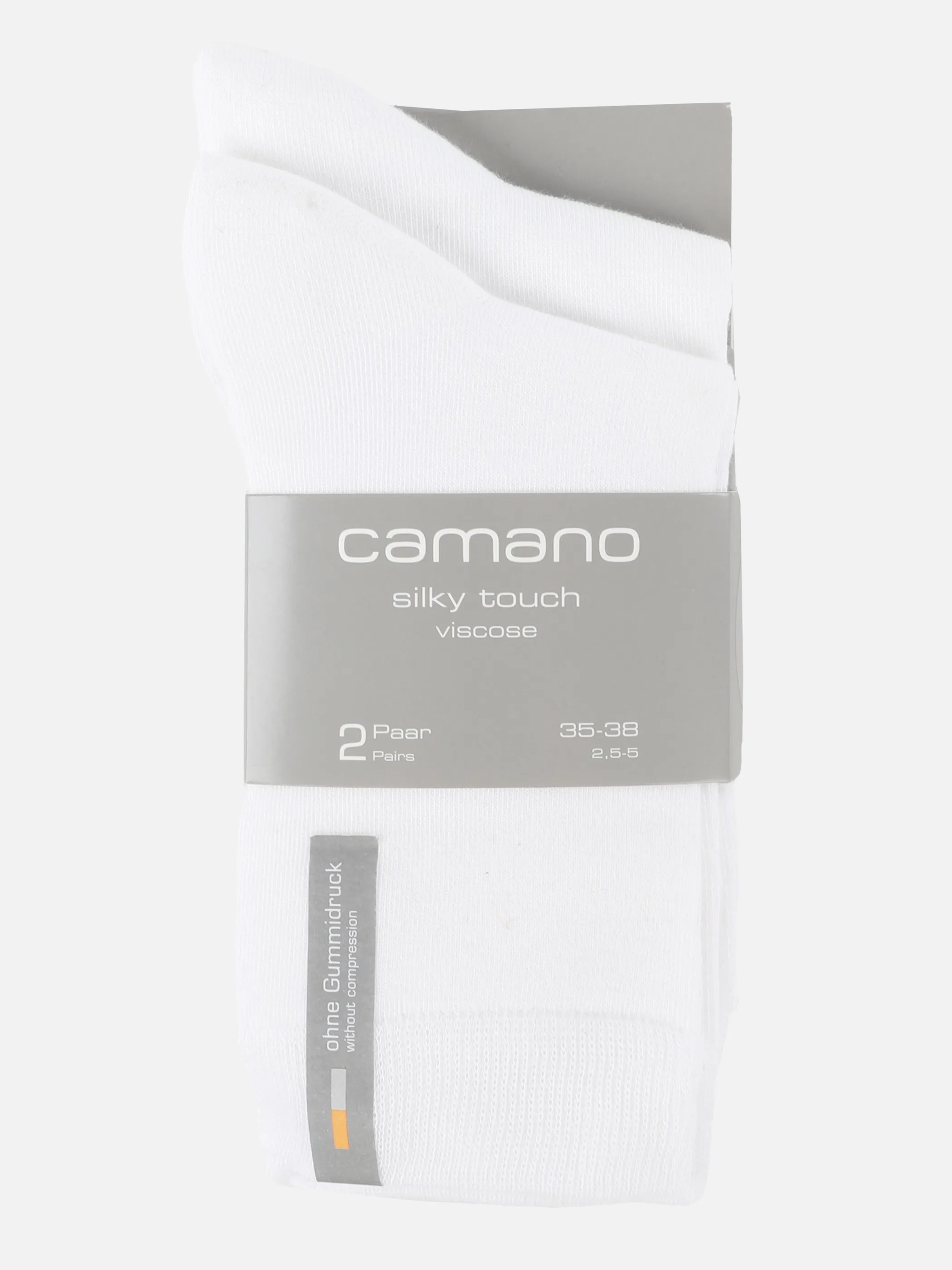 Camano 000003514 Da-Socken silky f 2P Weiß 861930 0001 3