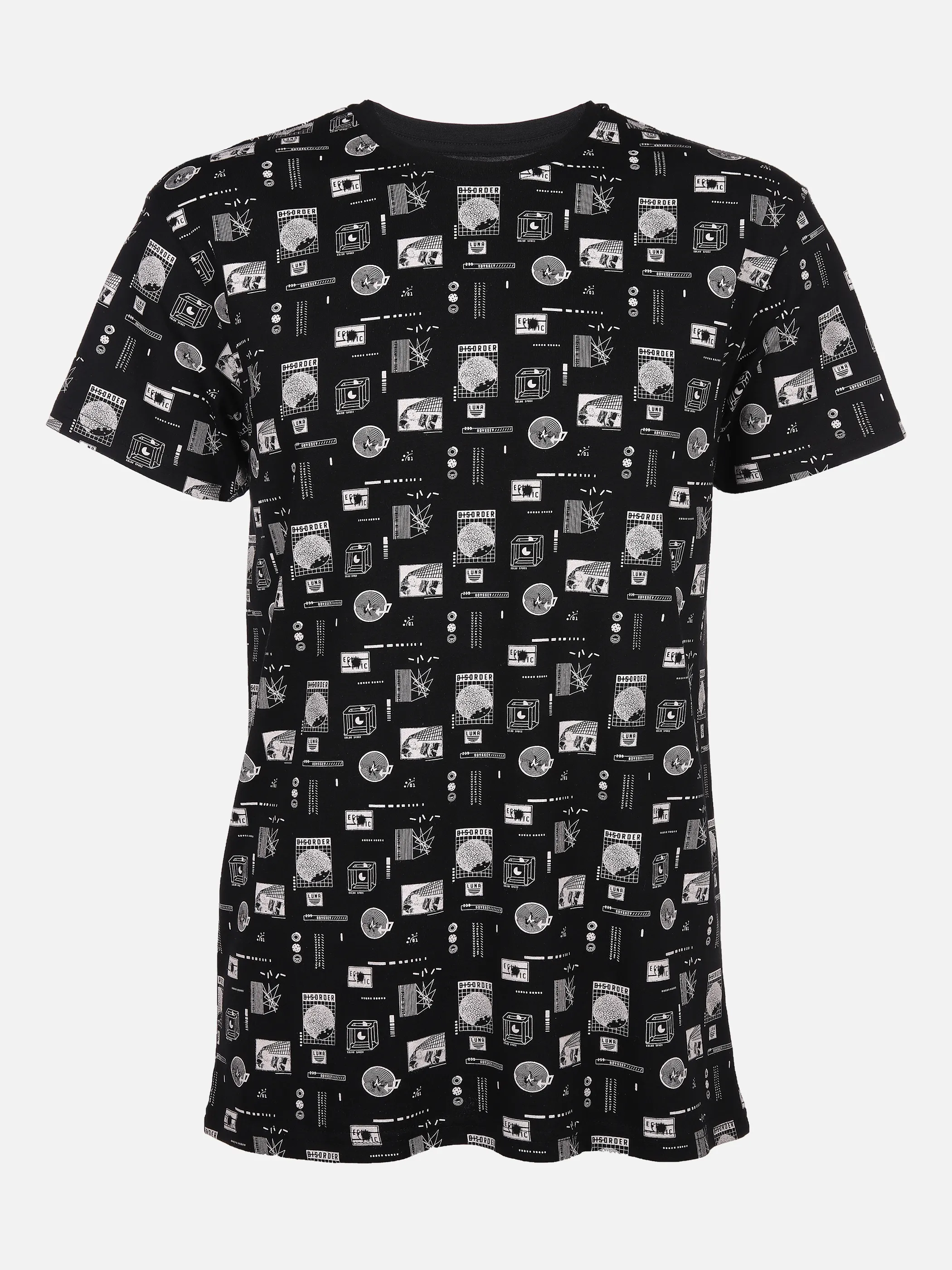 Herren Shirt mit Alloverprint | noSize | 853607-black