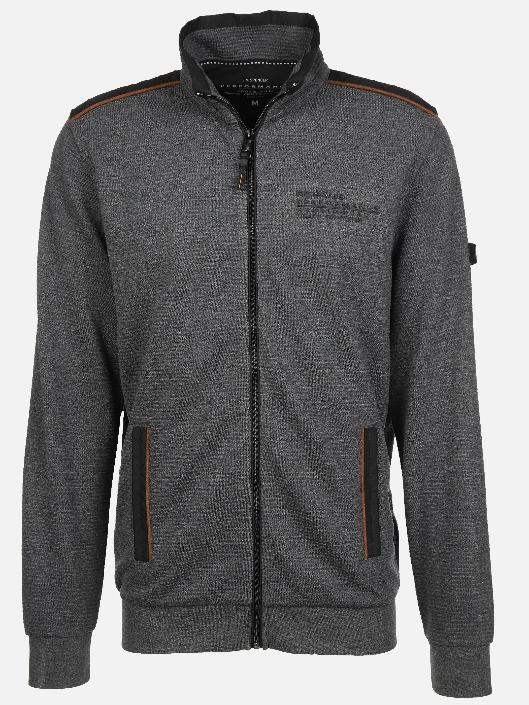 Jim Spencer He. Sweatjacke RV ottoman Grau 888357 GREY 1