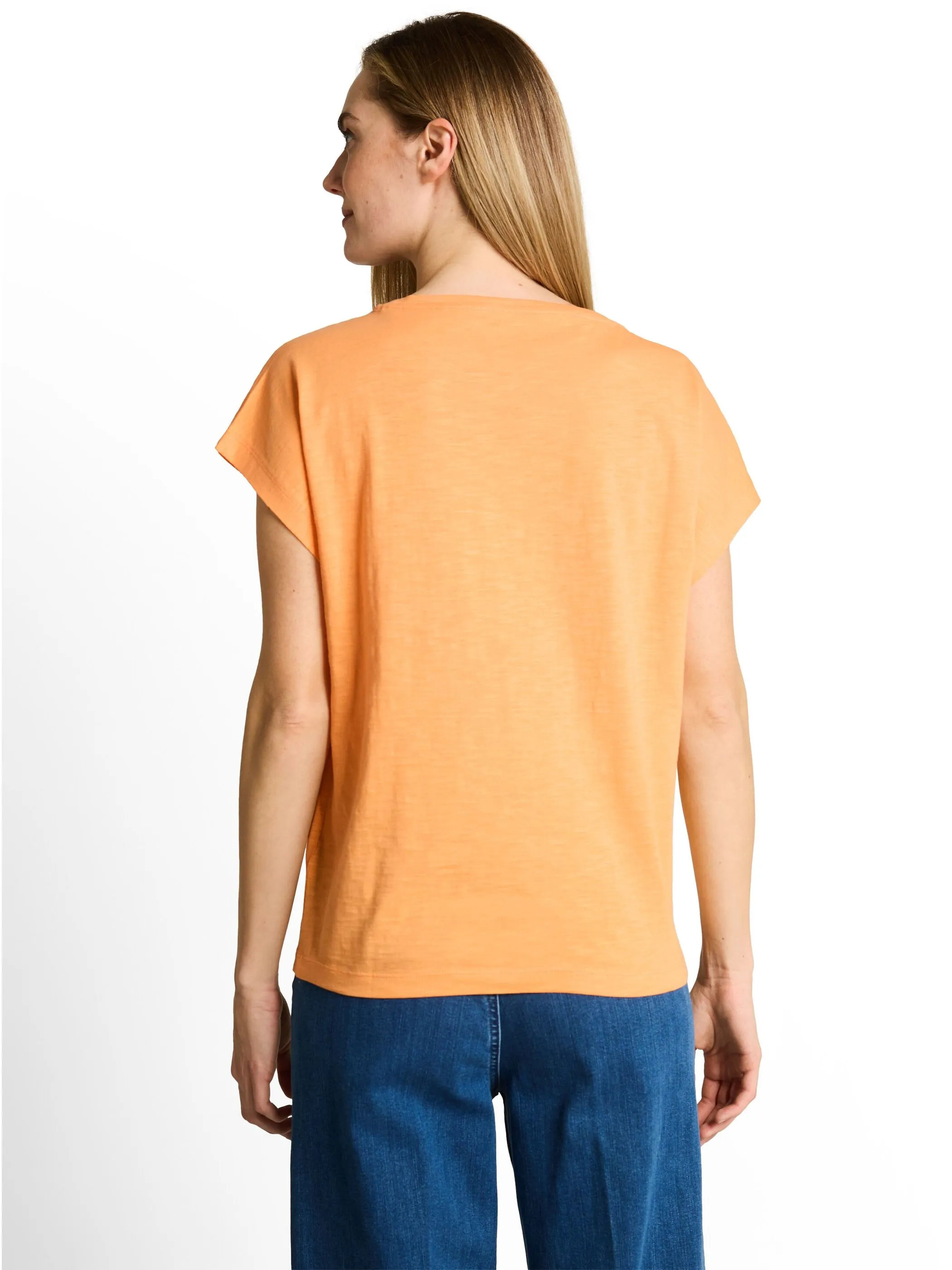 Tom Tailor 1052158 T-shirt overcut with front art Orange 926009 22225 2