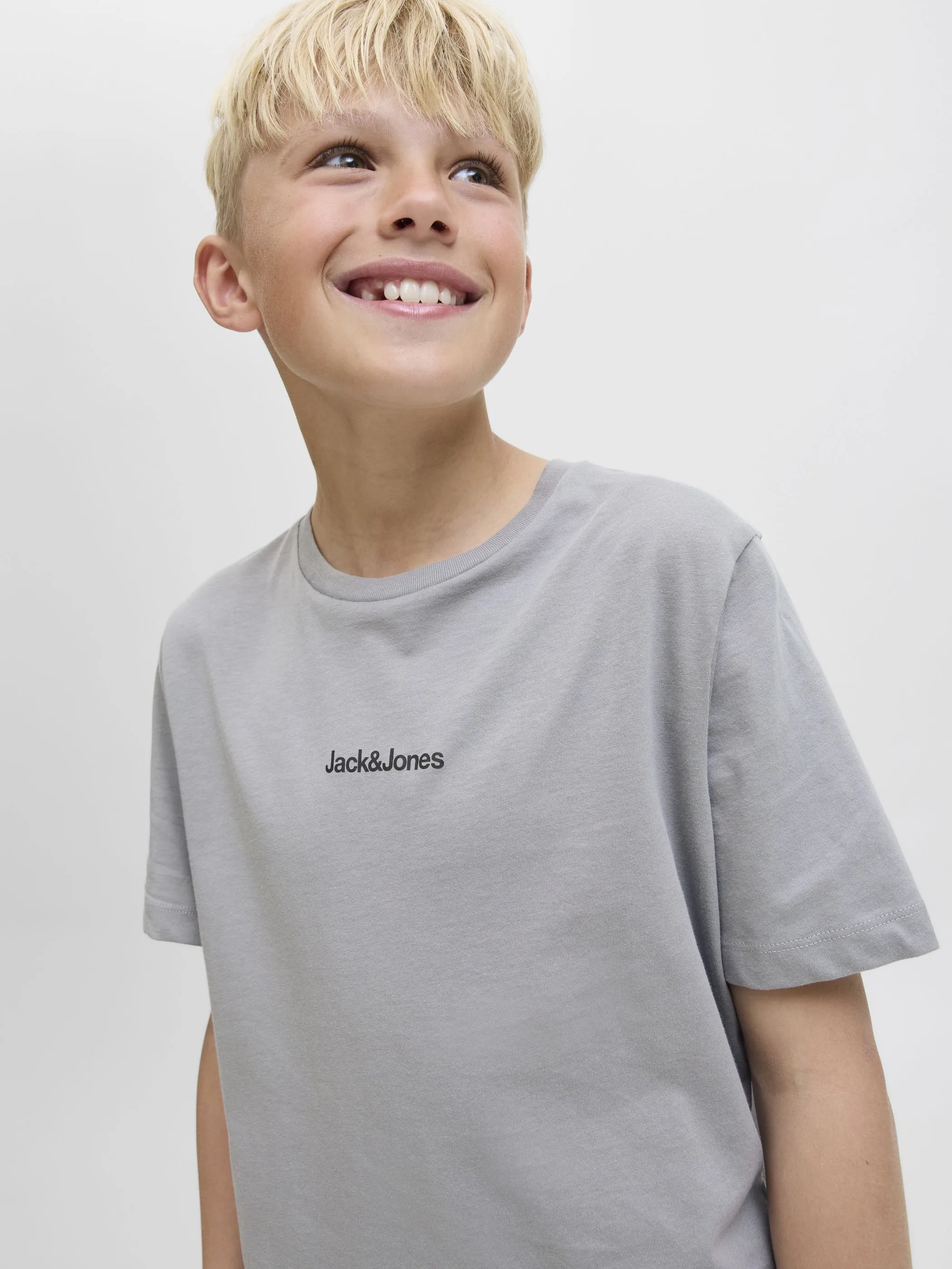Jack&Jones Junior 12279668 JJMINE TEE SS CREW NE Grau 914247 278262