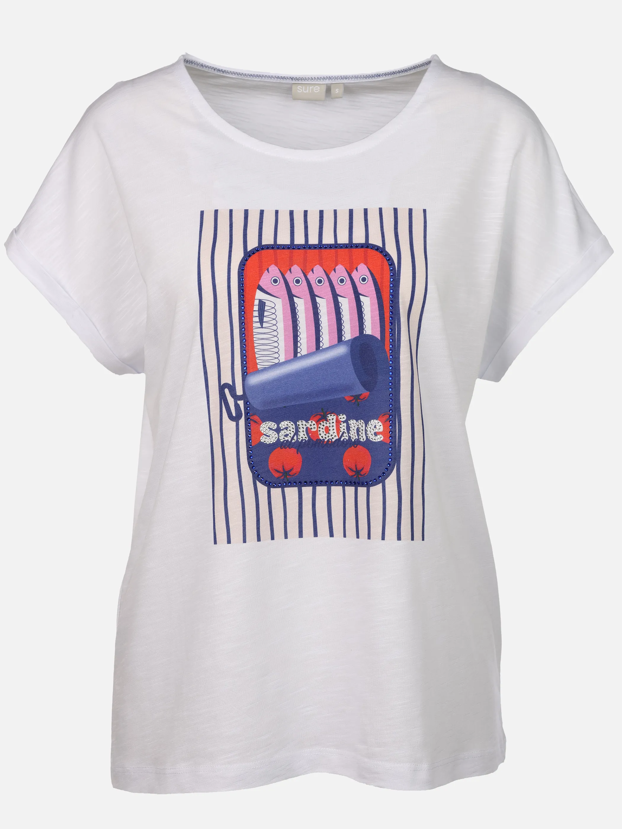 Sure Da-T-Shirt m. Motivprint Weiß 926203 SARDINE 1