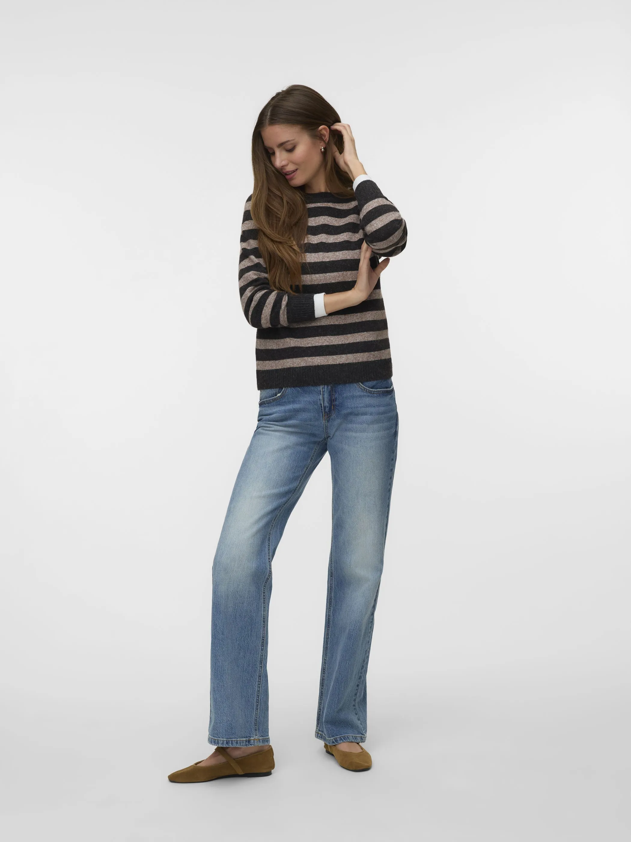Vero Moda 10201022 VMDOFFY LS O-NECK BLO Braun 790647 297957053 4