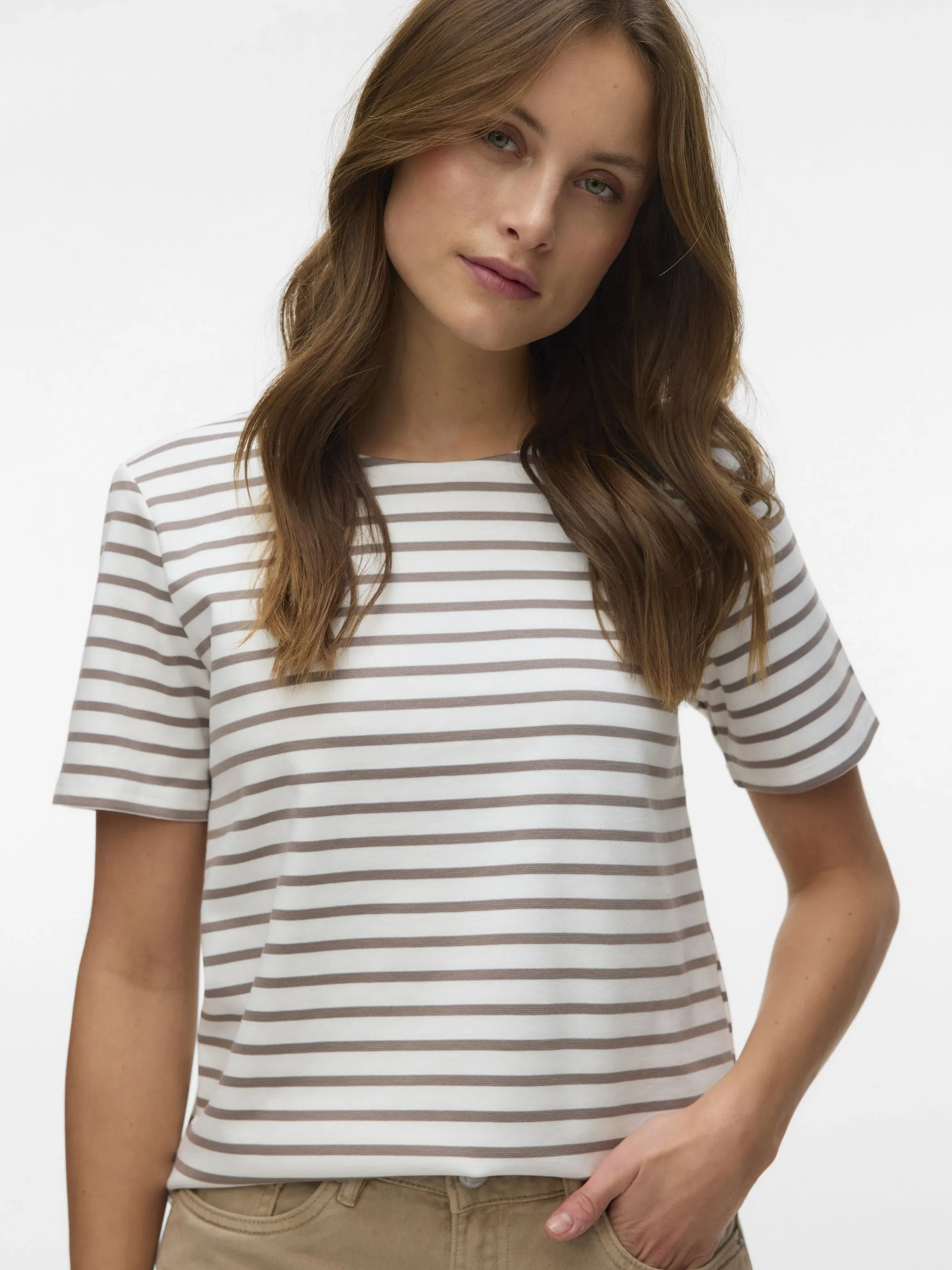 Vero Moda 10304716 VMABBY SS ZIP TOP JRS Weiß 891879 175598008 4