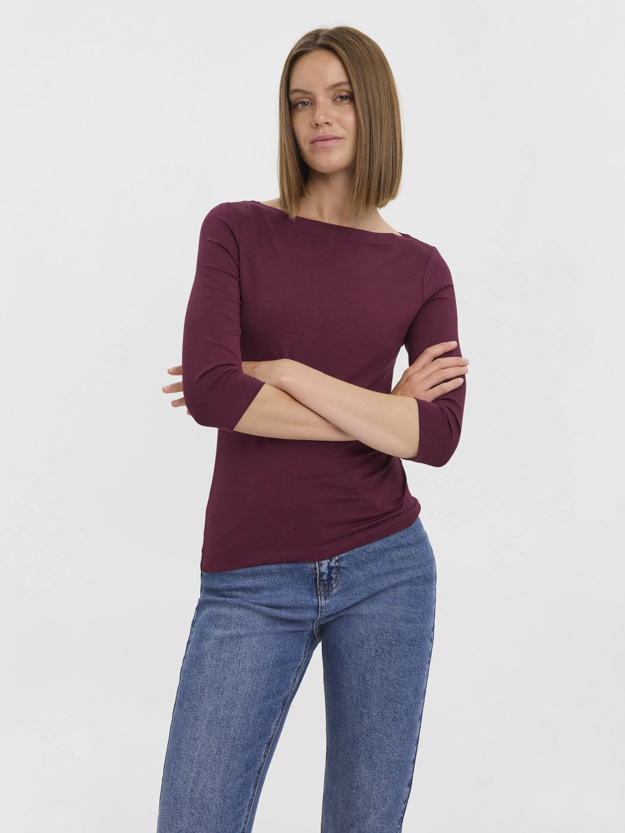 Vero Moda 10274133 VMPANDA MODAL 3/4 TOP Rot 866193 186320 5